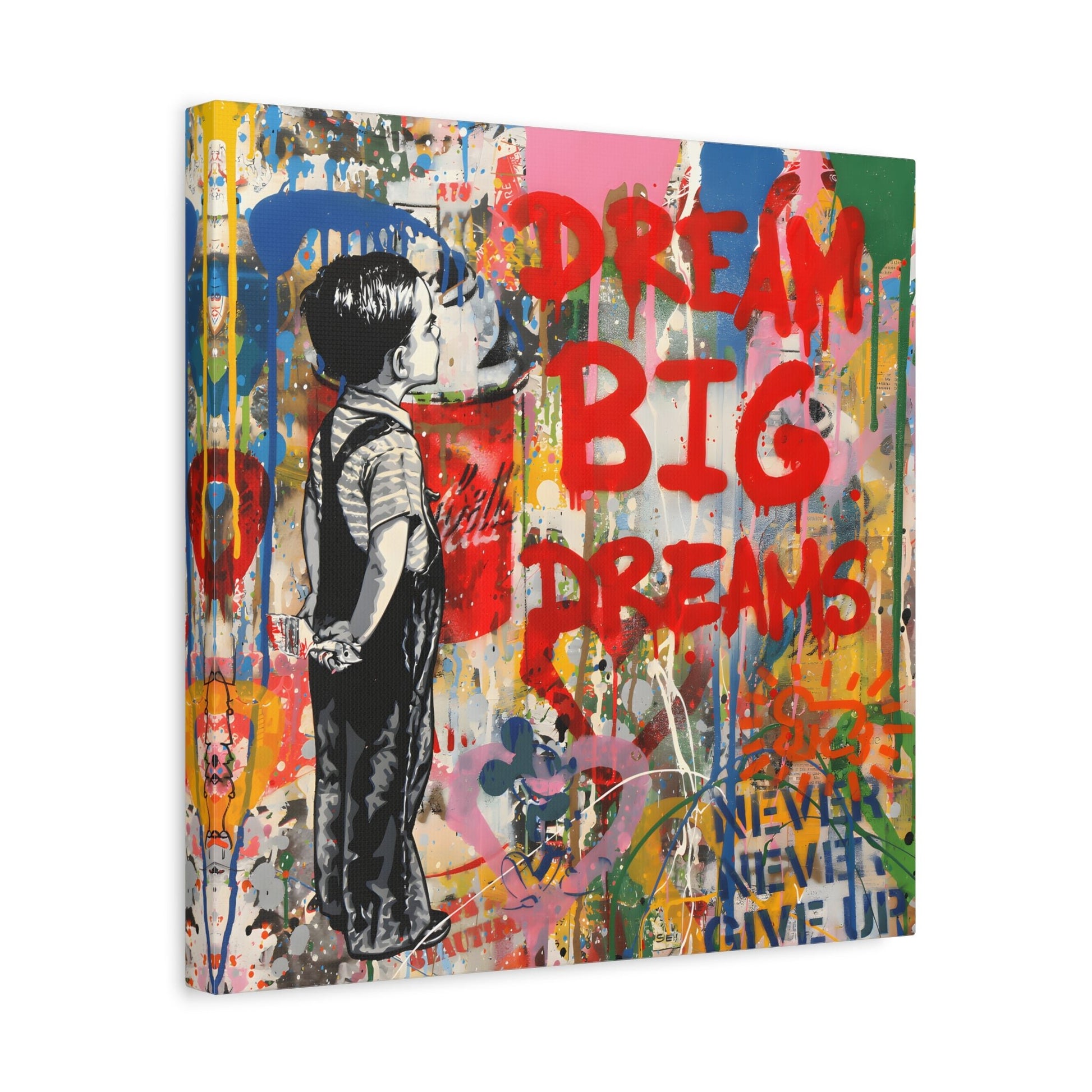 Dream Big Graffiti Pop Wall Art Canvas Painting Print