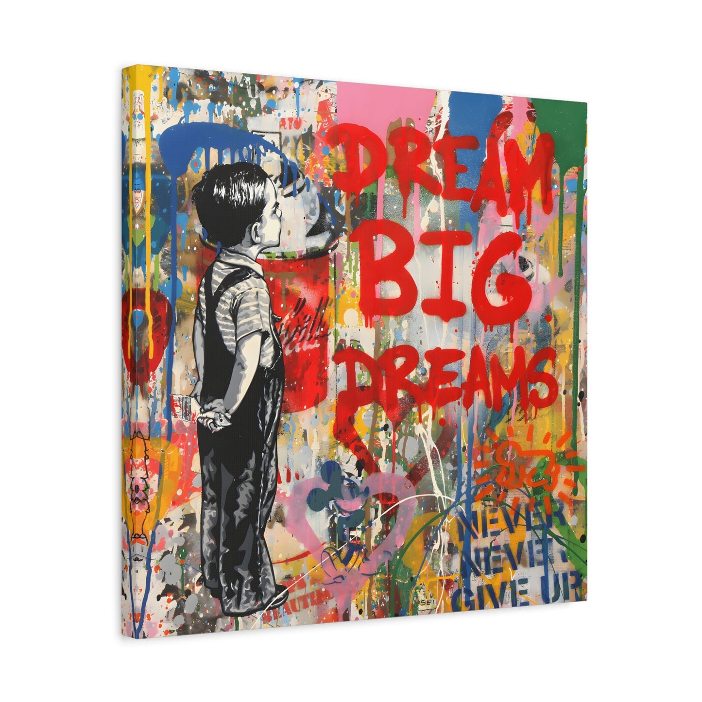 Dream Big Graffiti Pop Wall Art Canvas Painting Print