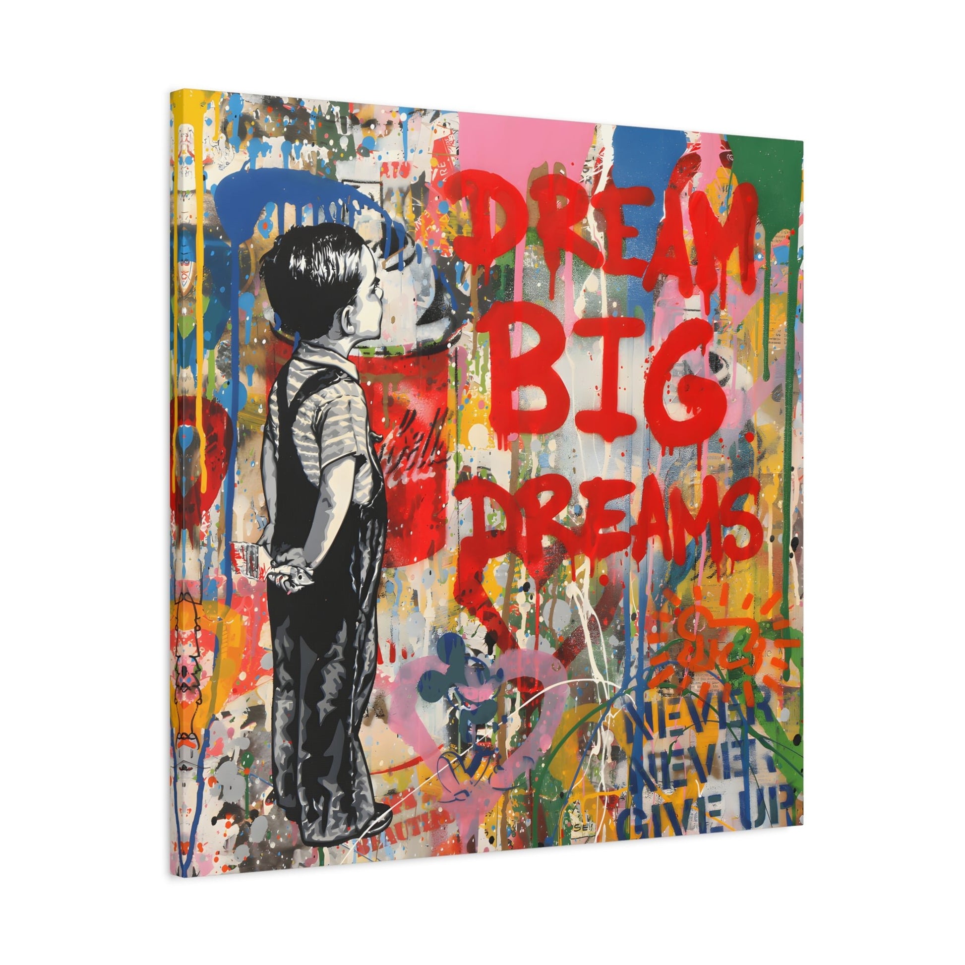 Dream Big Graffiti Pop Wall Art Canvas Painting Print