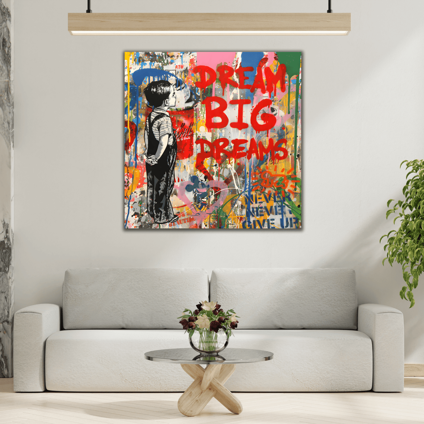 Dream Big Graffiti Pop Wall Art Canvas Painting Print