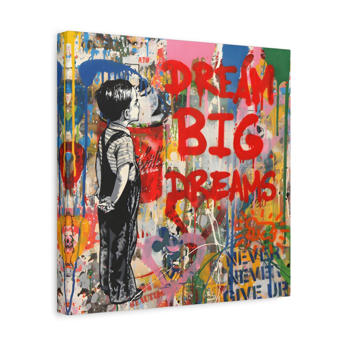 Dream Big Graffiti Pop Wall Art Canvas Painting Print