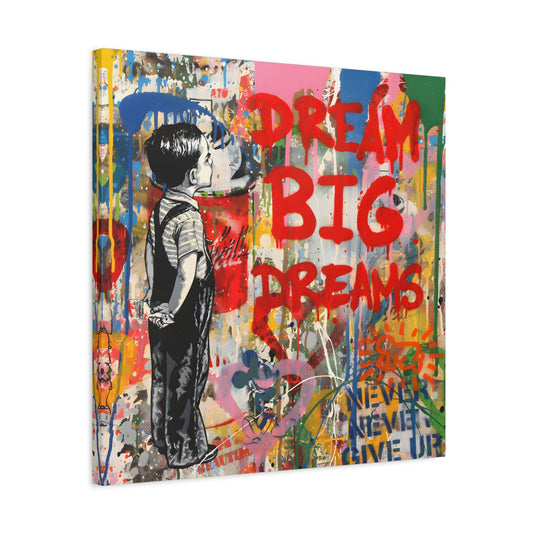 Dream Big Graffiti Pop Wall Art Canvas Painting Print