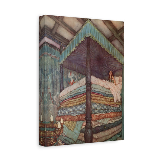 Edmund Dulac Princess and the Pea Hans Andersen - Fairy Tale Canvas Wall Art Print