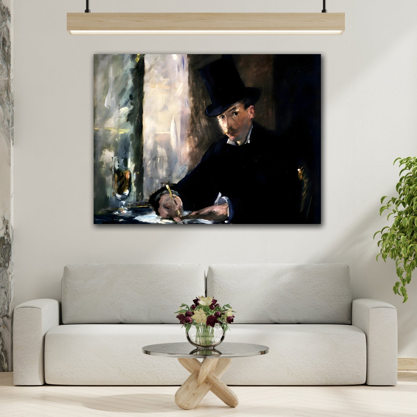 Edouard Manet Chez Tortoni Canvas Wall Art Print Reproduction
