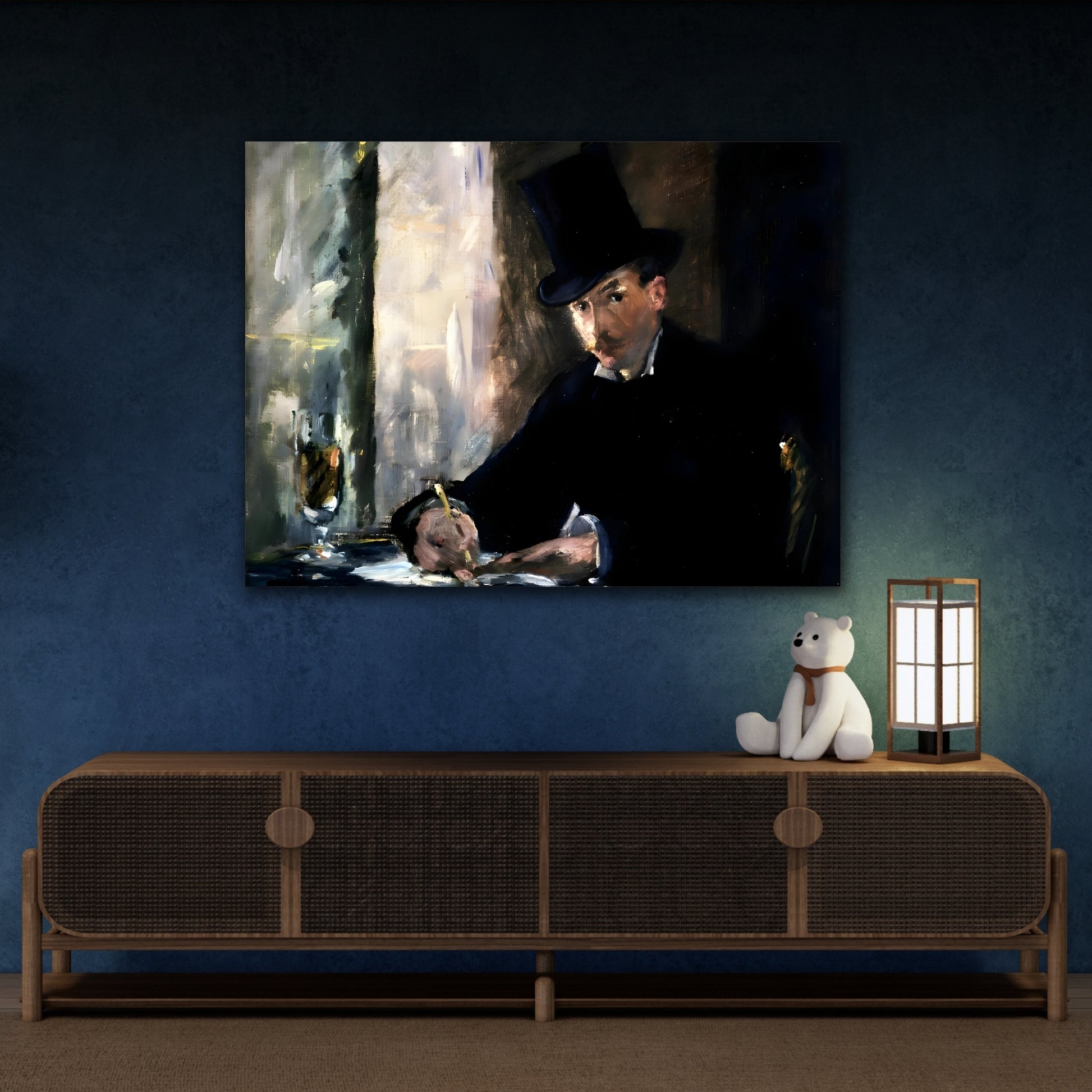 Edouard Manet Chez Tortoni Canvas Wall Art Print Reproduction