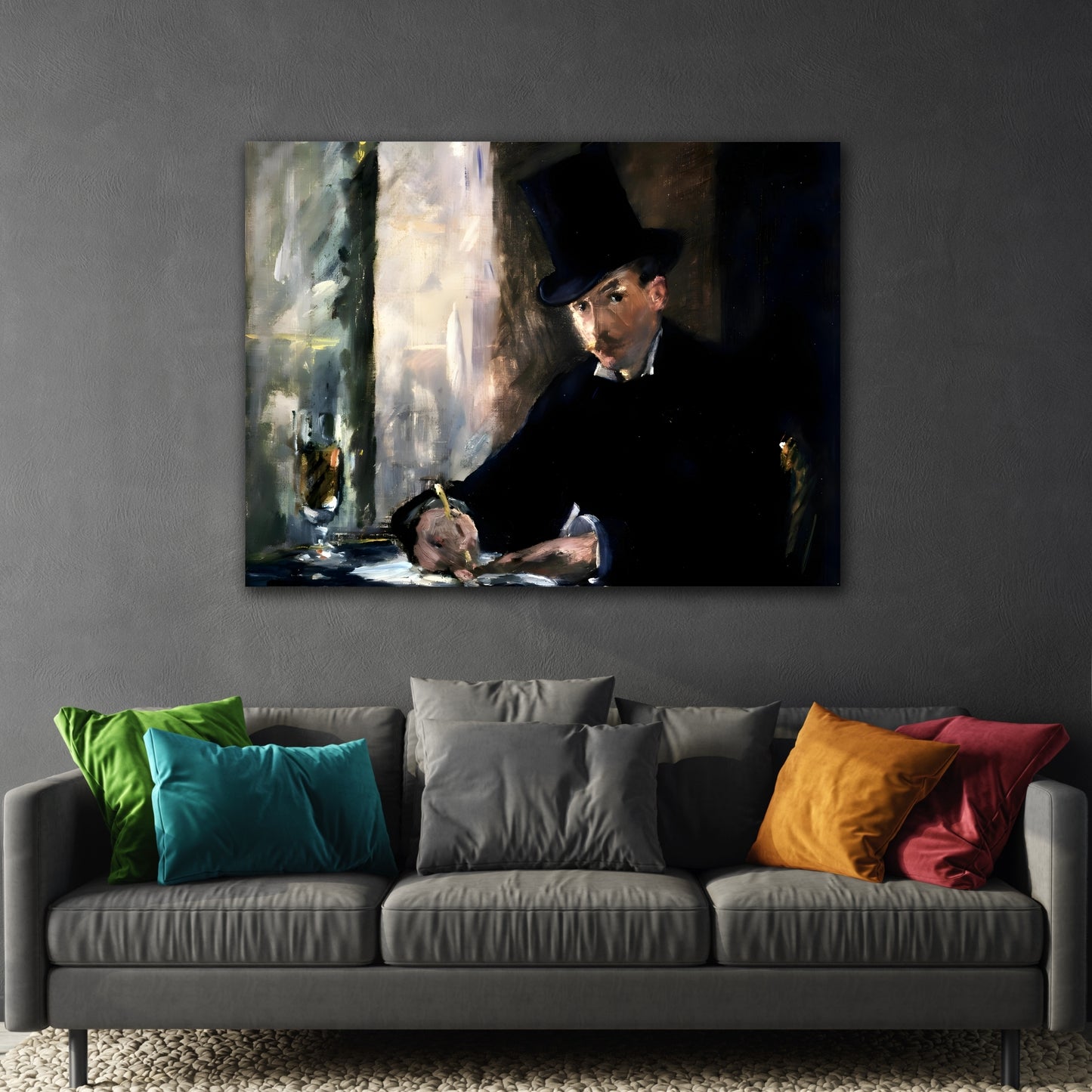 Edouard Manet Chez Tortoni Canvas Wall Art Print Reproduction
