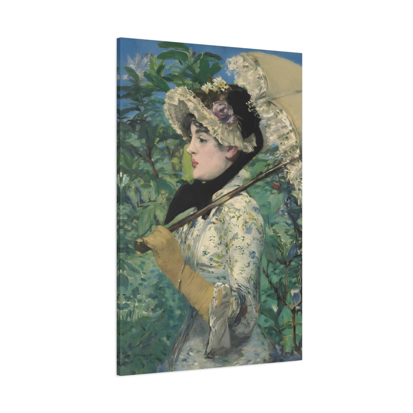 Edouard Manet Spring - Famous Framed Canvas Wall Art Print