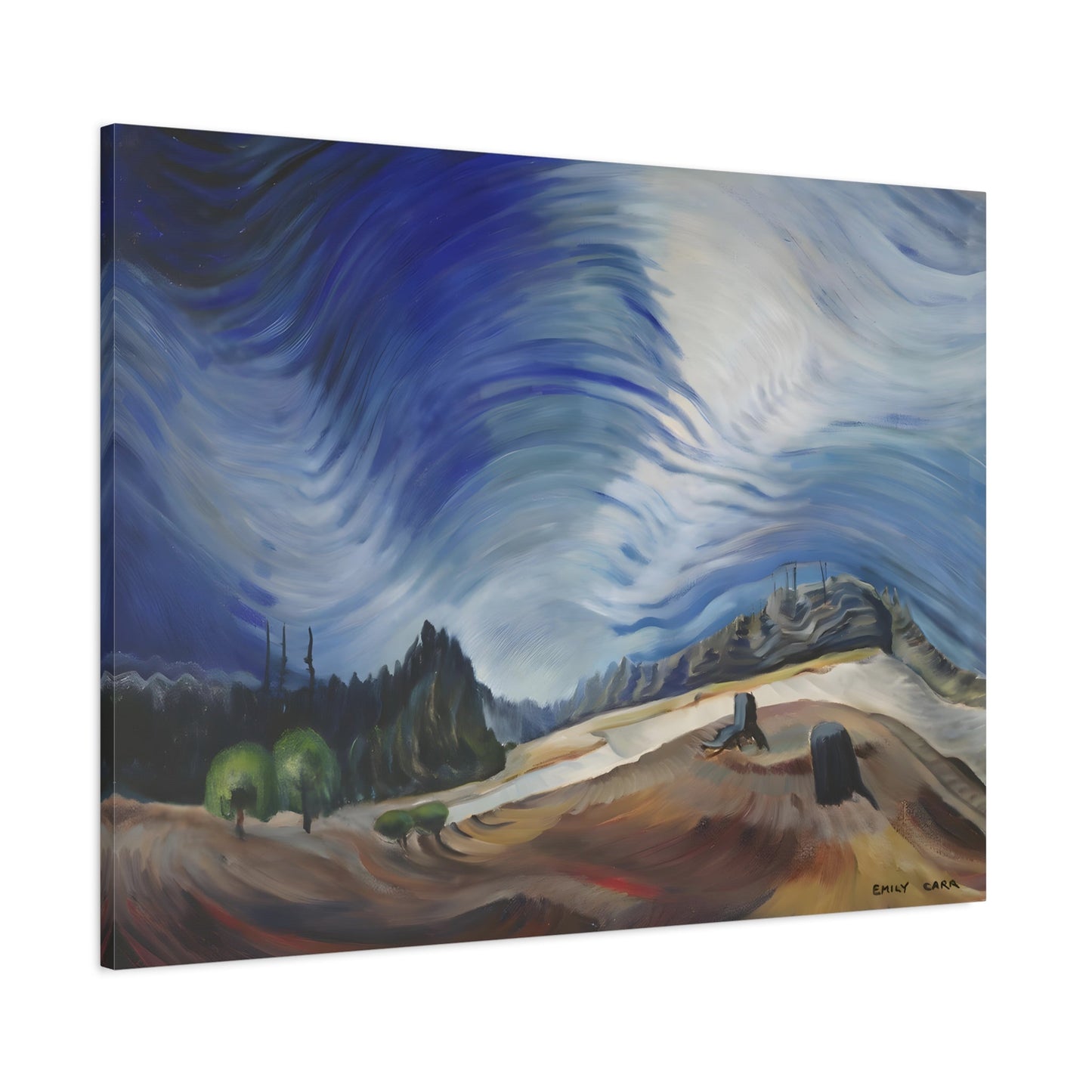 Emily Carr Above the Gravel Pit - Colorful Landscape Canvas Wall Art Print