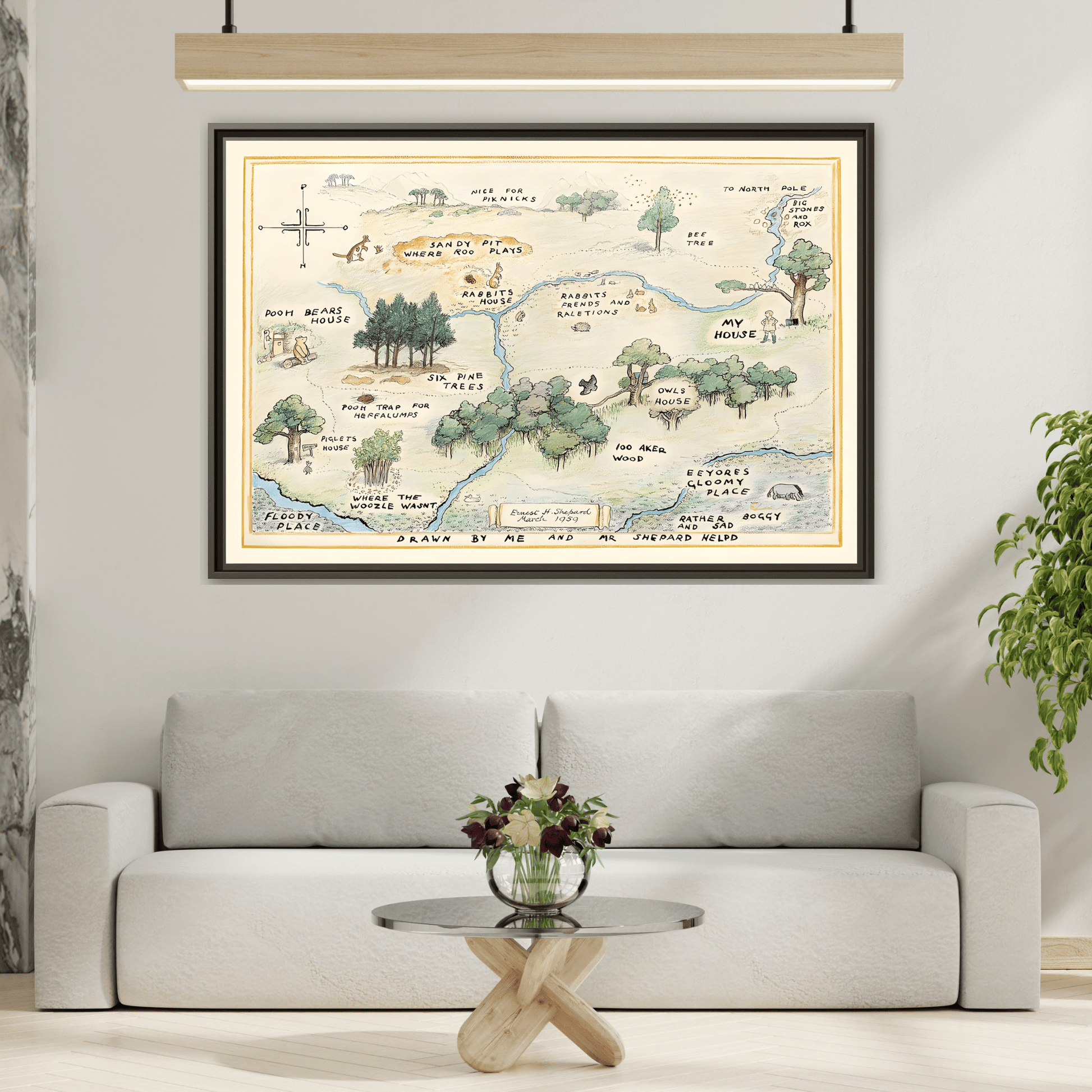 Fairytale 100 Aker Canvas Wall Art Print - Framed Acre Vintage Kids Room
