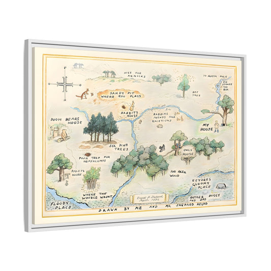Fairytale 100 Aker Canvas Wall Art Print - Framed Acre Vintage Kids Room