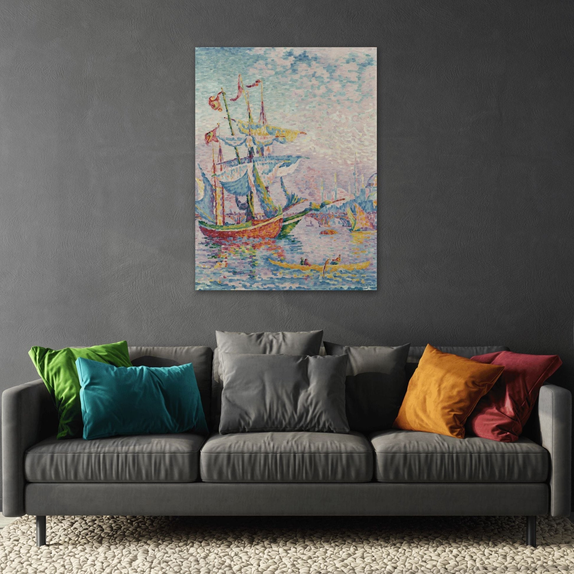 Famous Canvas Wall Art Print - Contemporary Paul Signac La Passe de Marseille