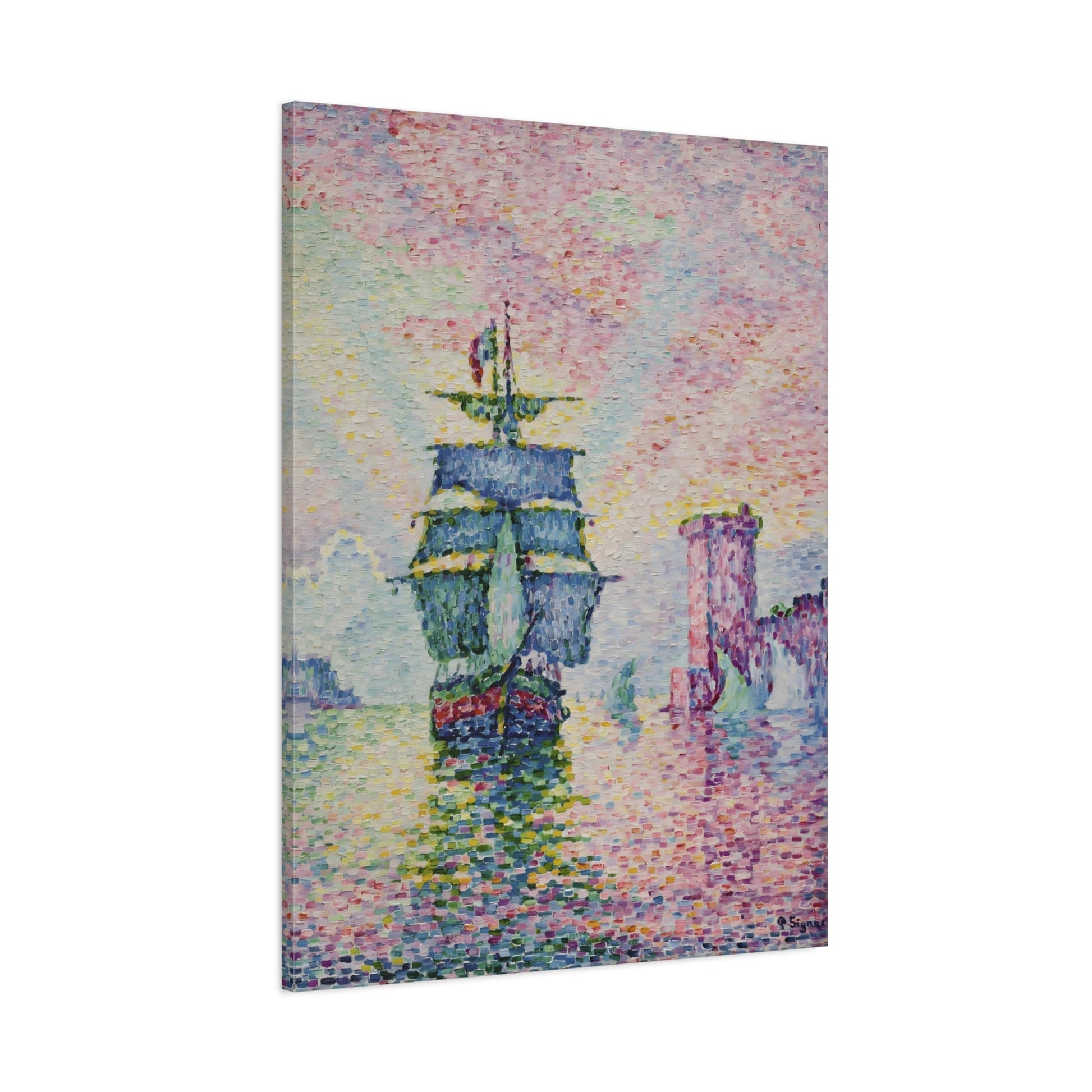 Famous Pointillist Masterpiece Canvas Wall Art - Modern and Contemporary Paul Signac La Passe de Marseille