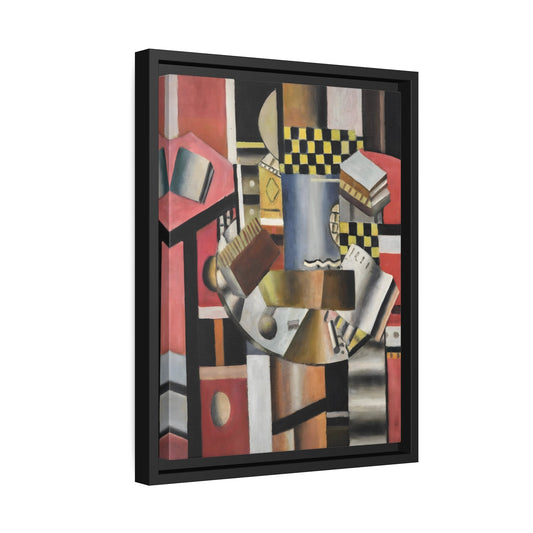 Fernand Leger Yellow Checkerboard - Framed Canvas Art Reproduction