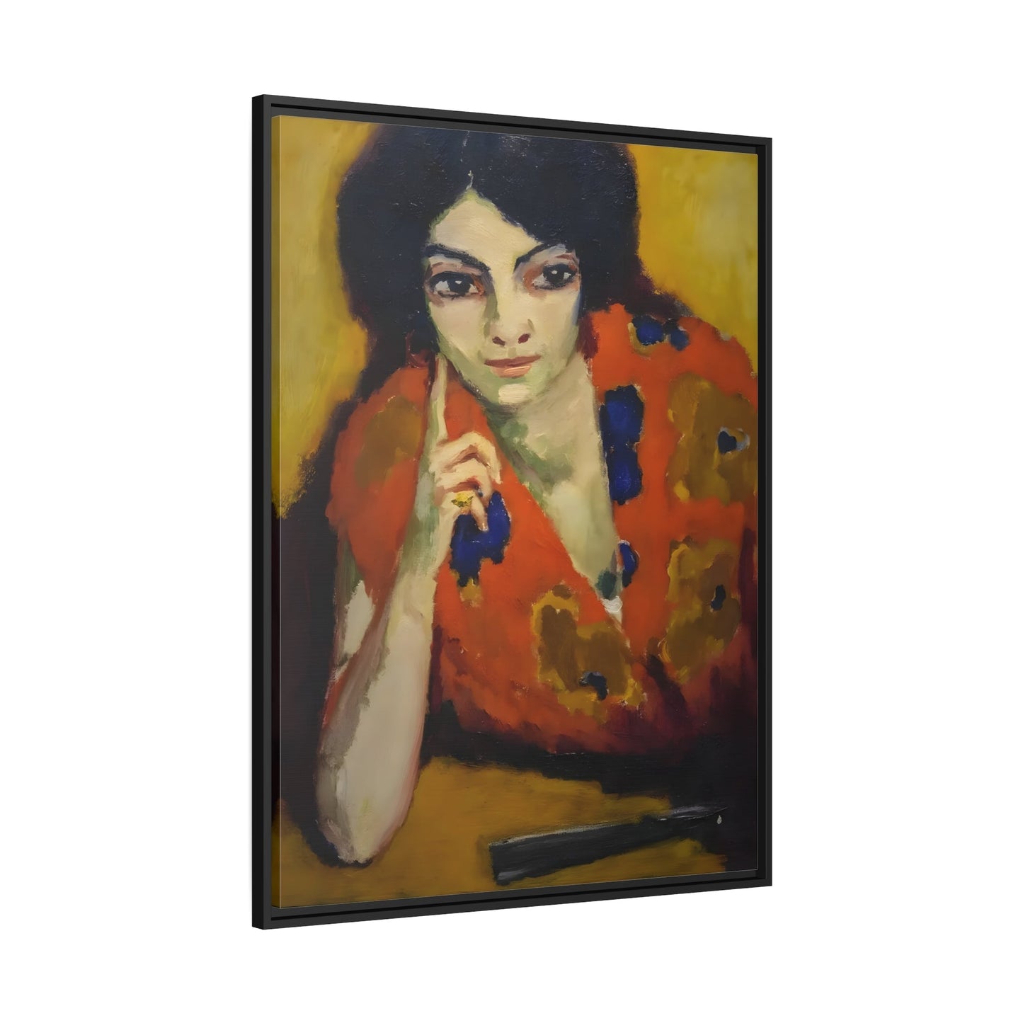 Finger on her Cheek by Kees van Dongen - Framed Canvas Art Reproduction