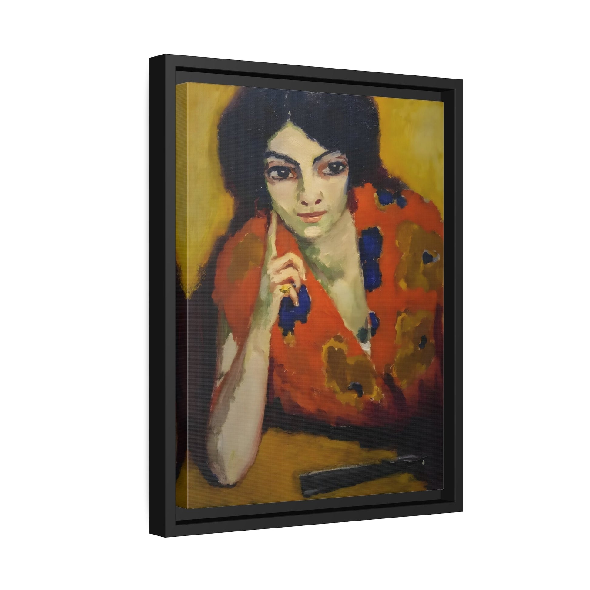 Finger on her Cheek by Kees van Dongen - Framed Canvas Art Reproduction