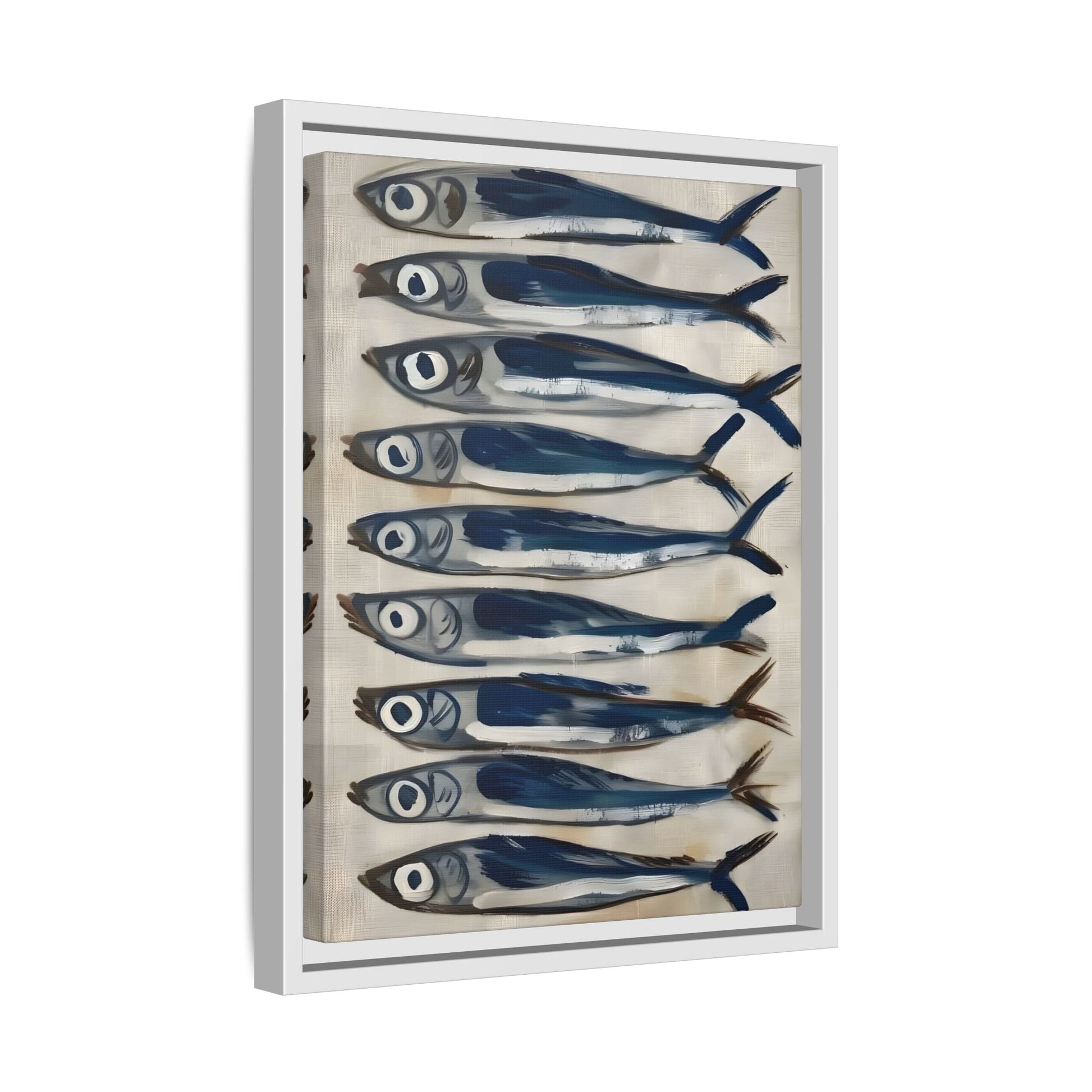 Fish Sardine Antique Still Life Canvas Wall Art Restaurant Coastal Decor Prints