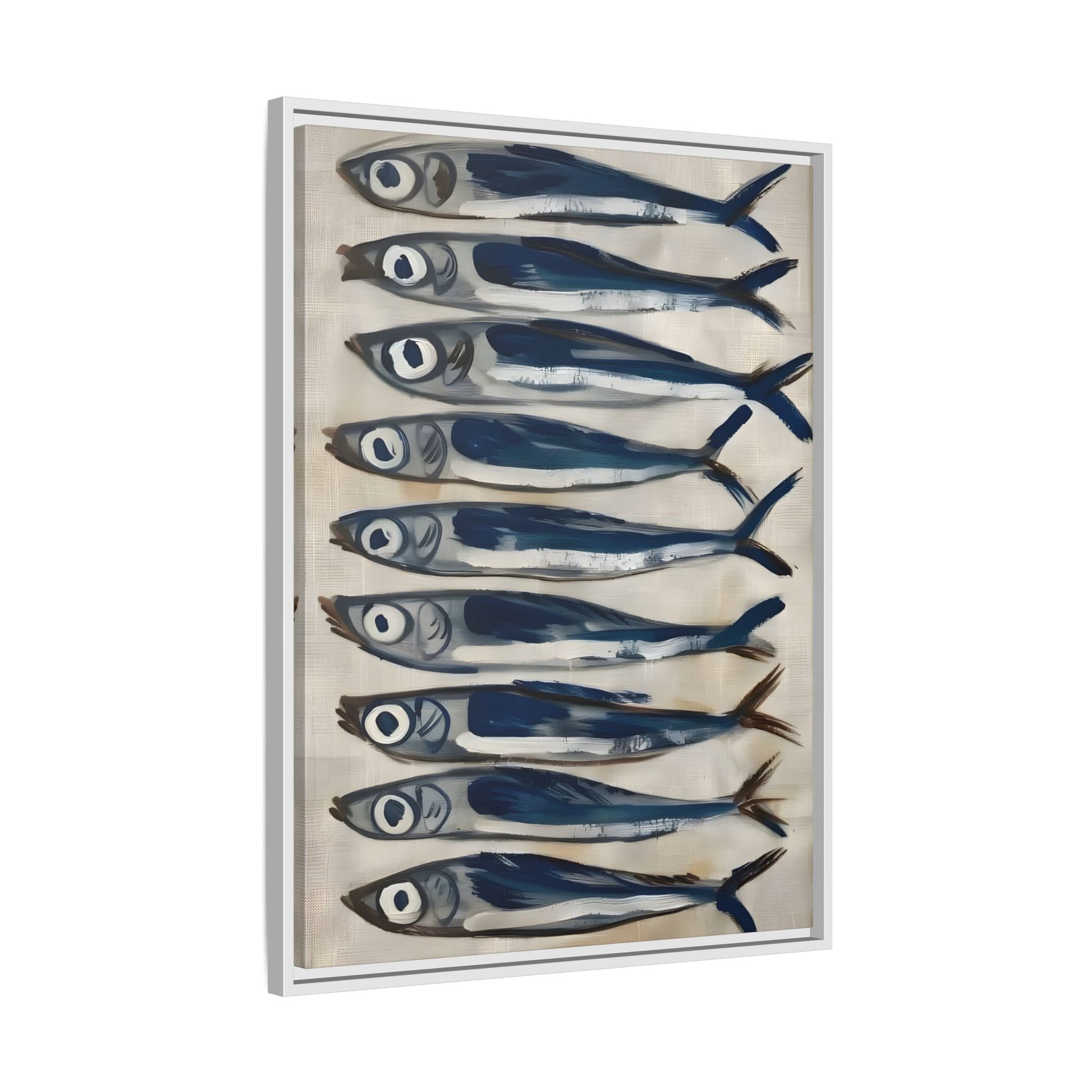 Fish Sardine Antique Still Life Canvas Wall Art Restaurant Coastal Decor Prints
