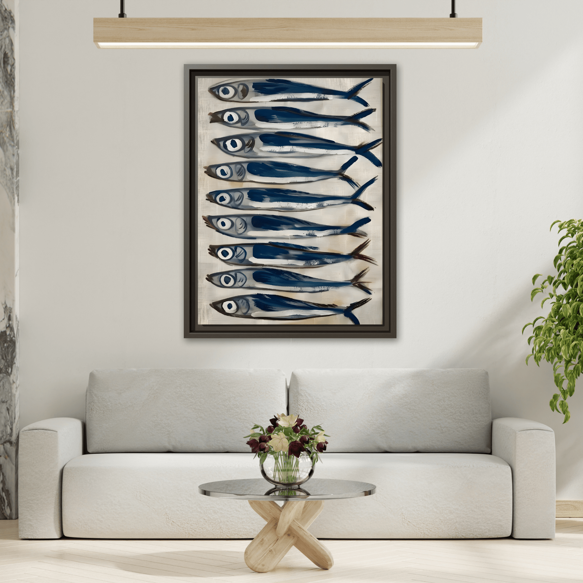 Fish Sardine Antique Still Life Canvas Wall Art Restaurant Coastal Decor Prints