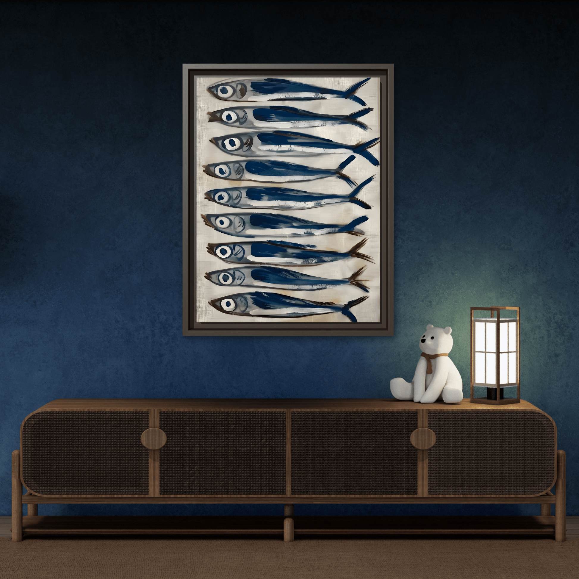 Fish Sardine Antique Still Life Canvas Wall Art Restaurant Coastal Decor Prints