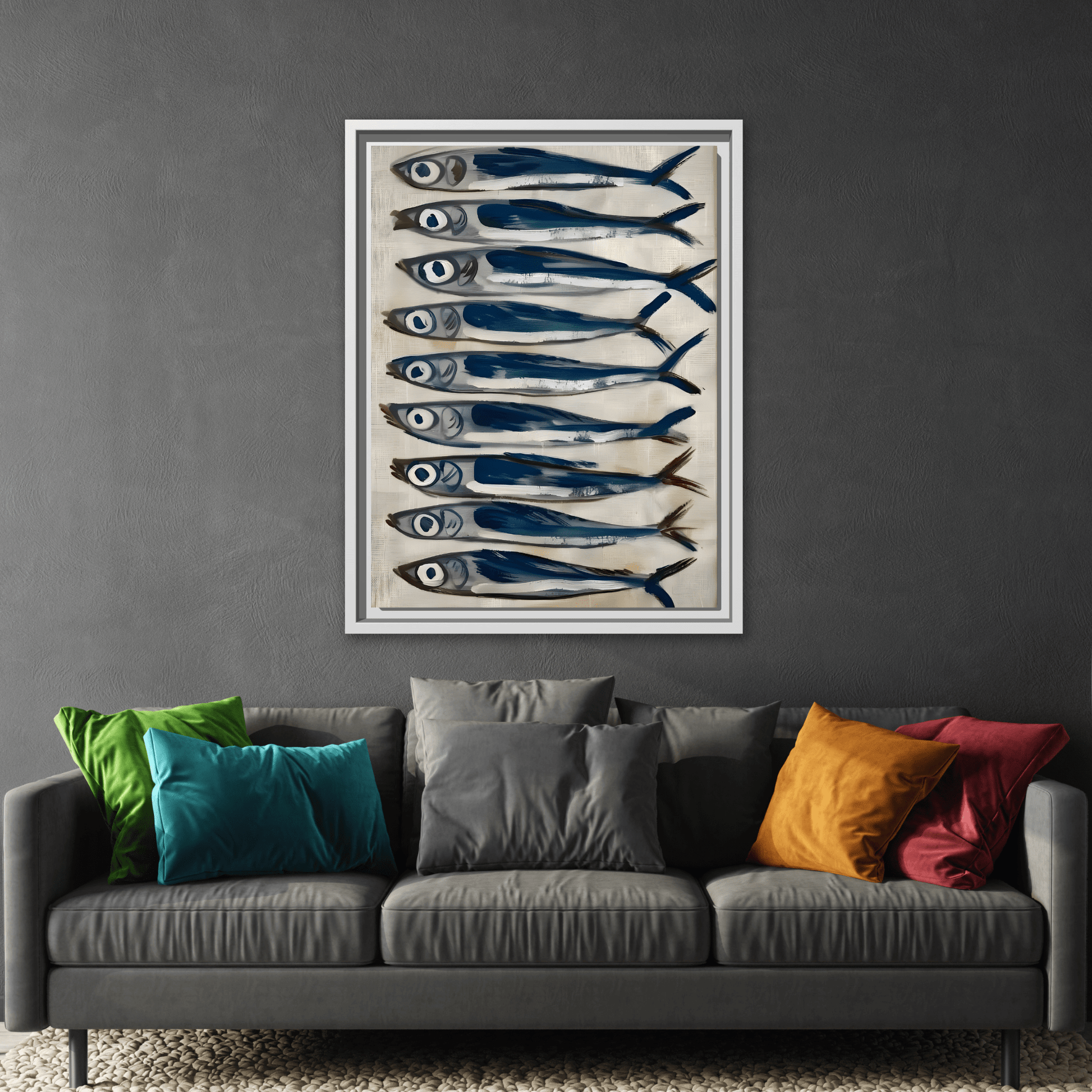 Fish Sardine Antique Still Life Canvas Wall Art Restaurant Coastal Decor Prints