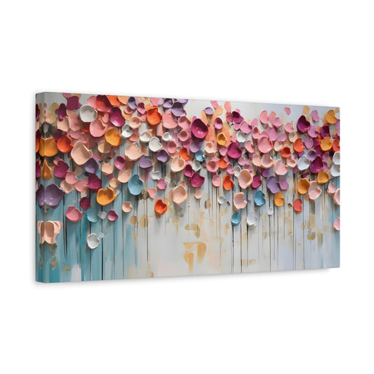 Floral Abstract Colorful Floral Canvas - Large Boho Wall Art Decor