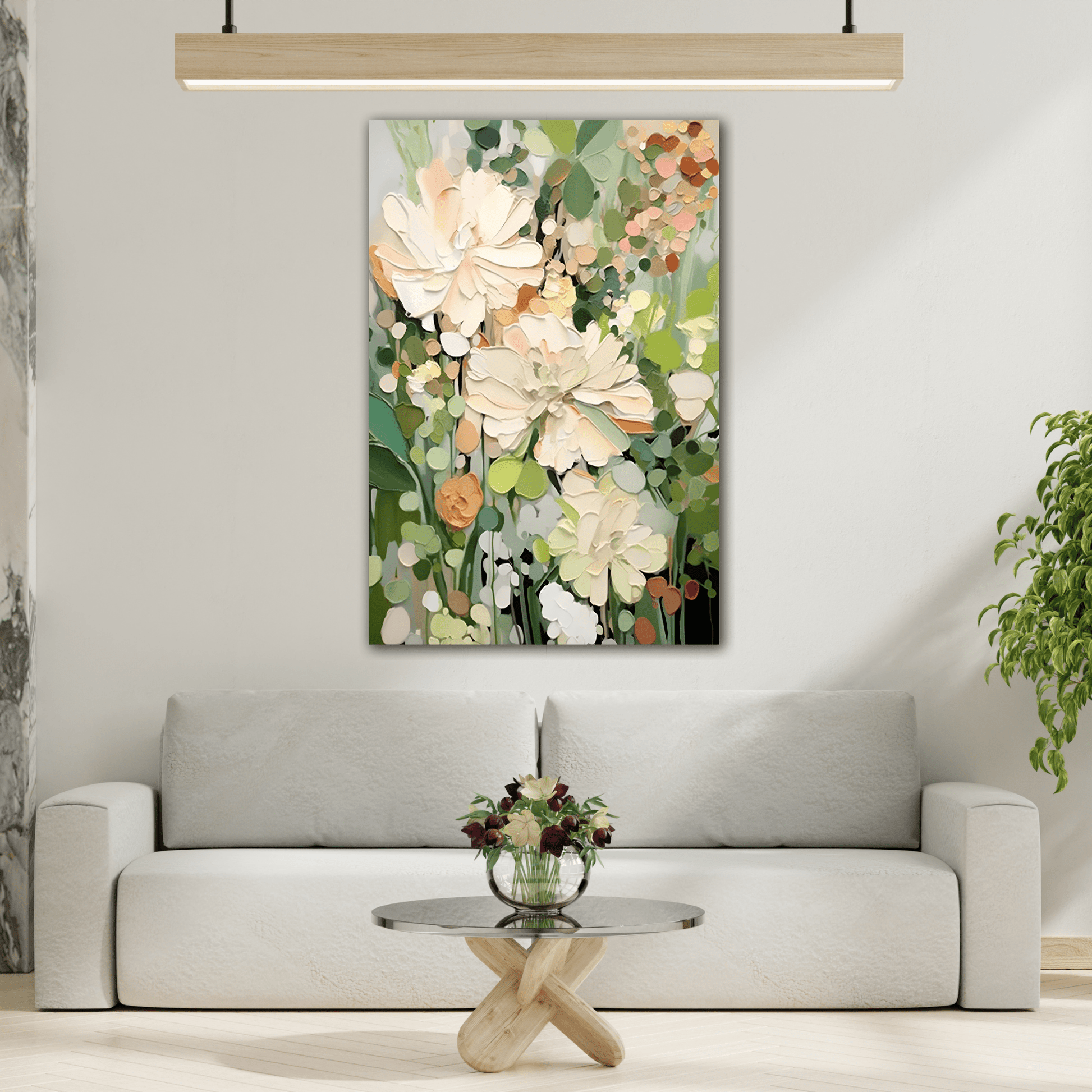 Floral Canvas Art - Vibrant Abstract Flower Design for Home Decor