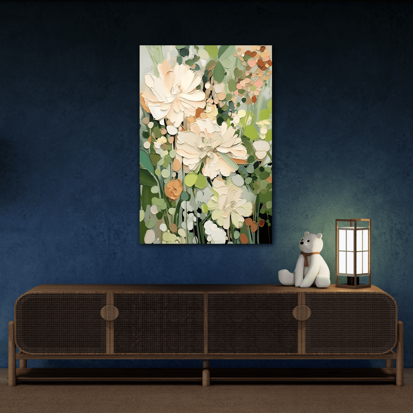 Floral Canvas Art - Vibrant Abstract Flower Design for Home Decor