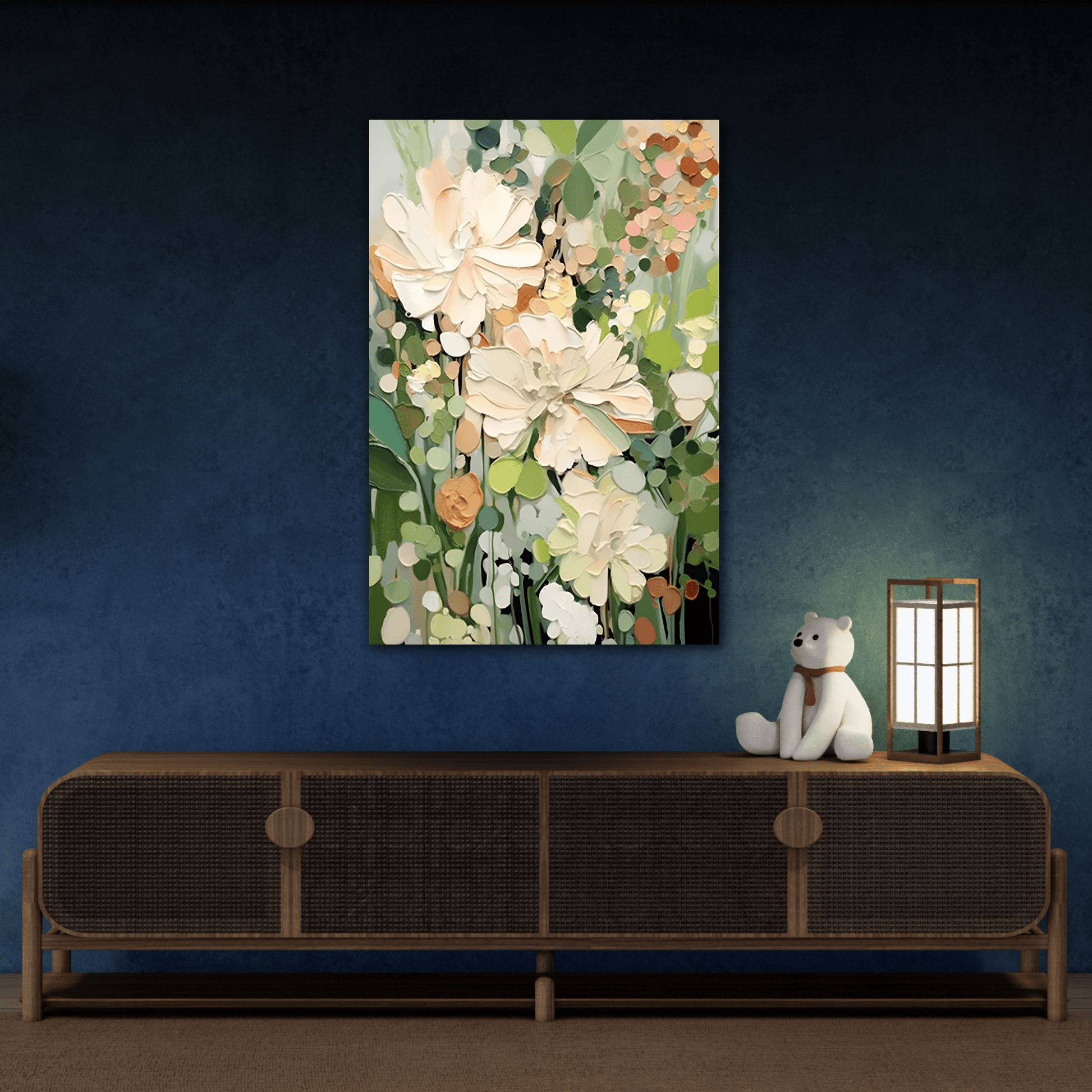Floral Canvas Art - Vibrant Abstract Flower Design for Home Decor