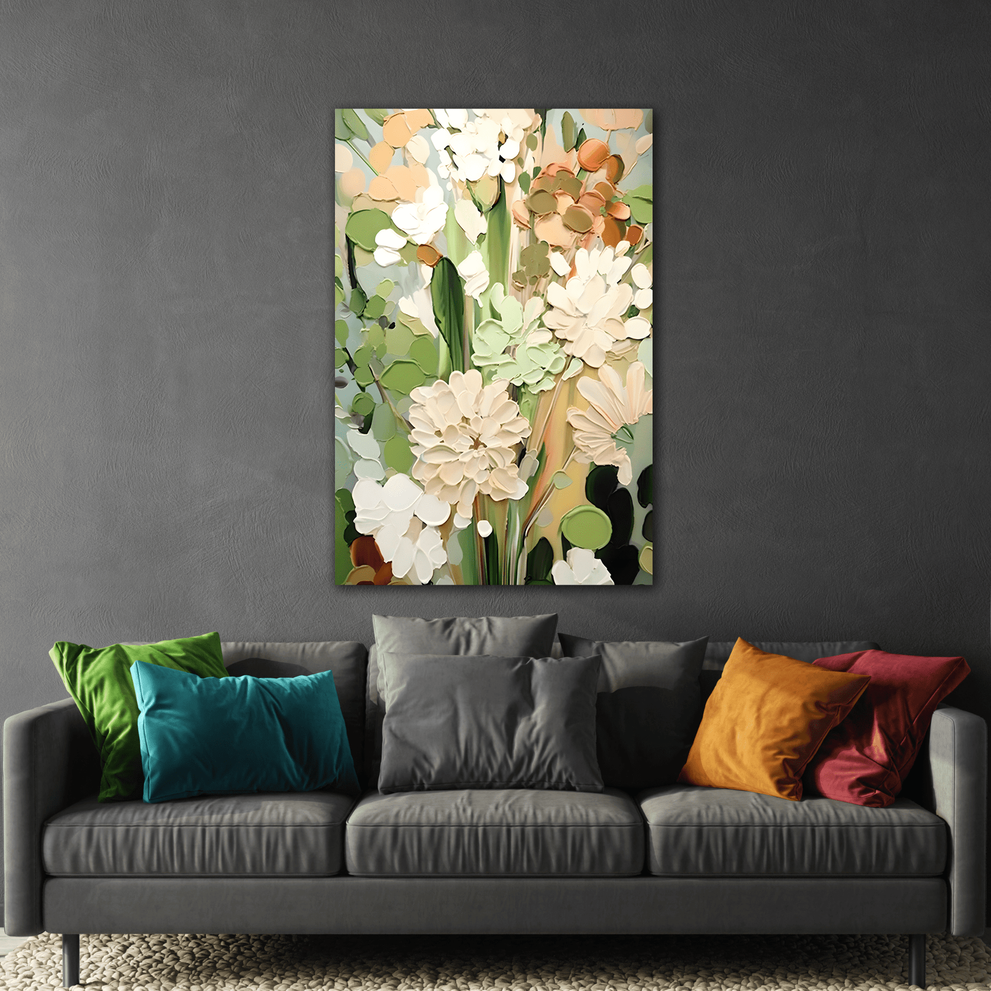 Floral Matte Canvas Wall Art - Vibrant Stretched Decorative Piece