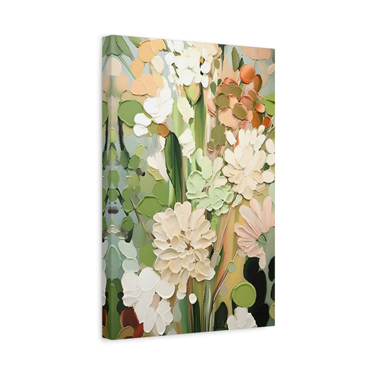 Floral Matte Canvas Wall Art - Vibrant Stretched Decorative Piece