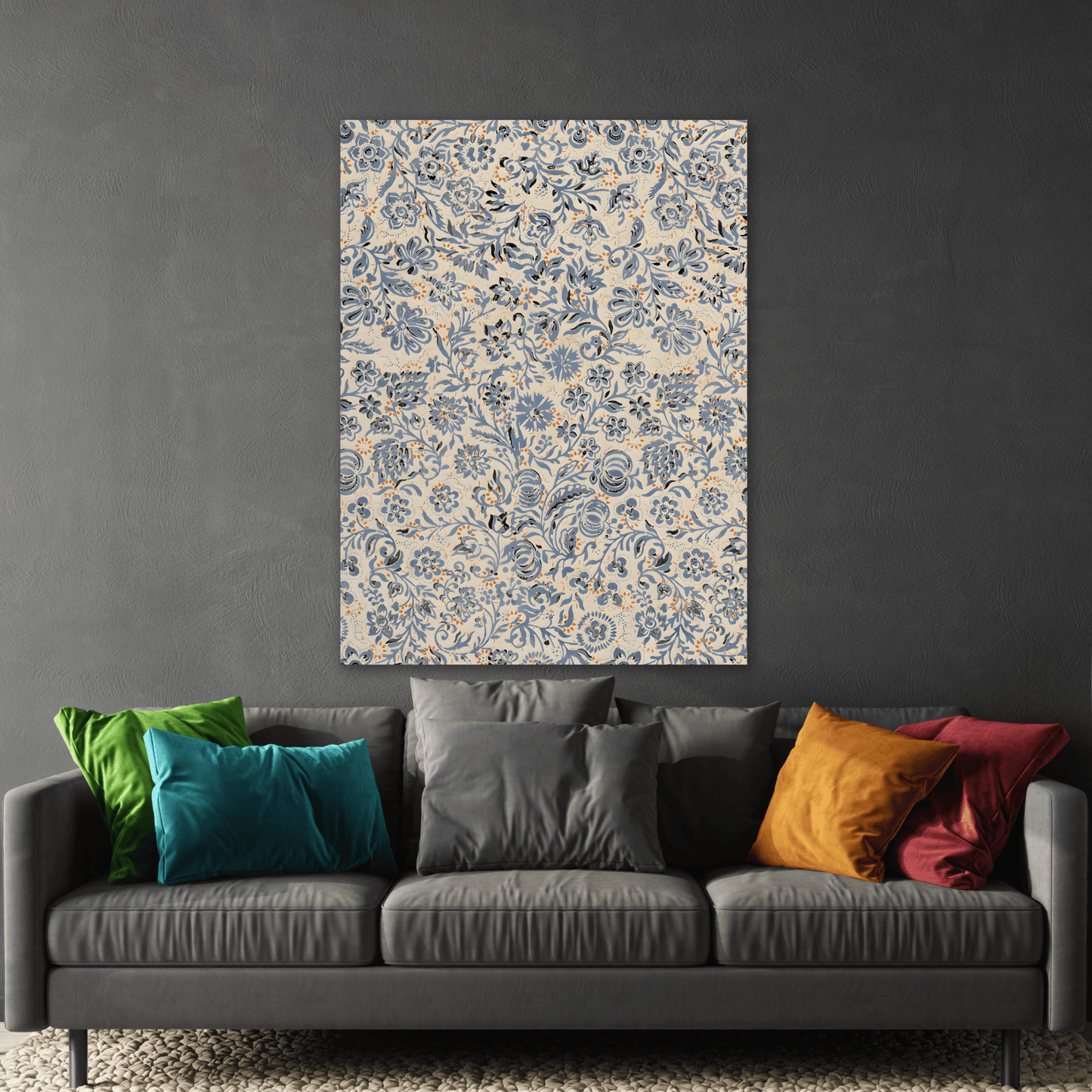 Floral Vintage Botanical Canvas Wall Art – Elegant Living Room Decor