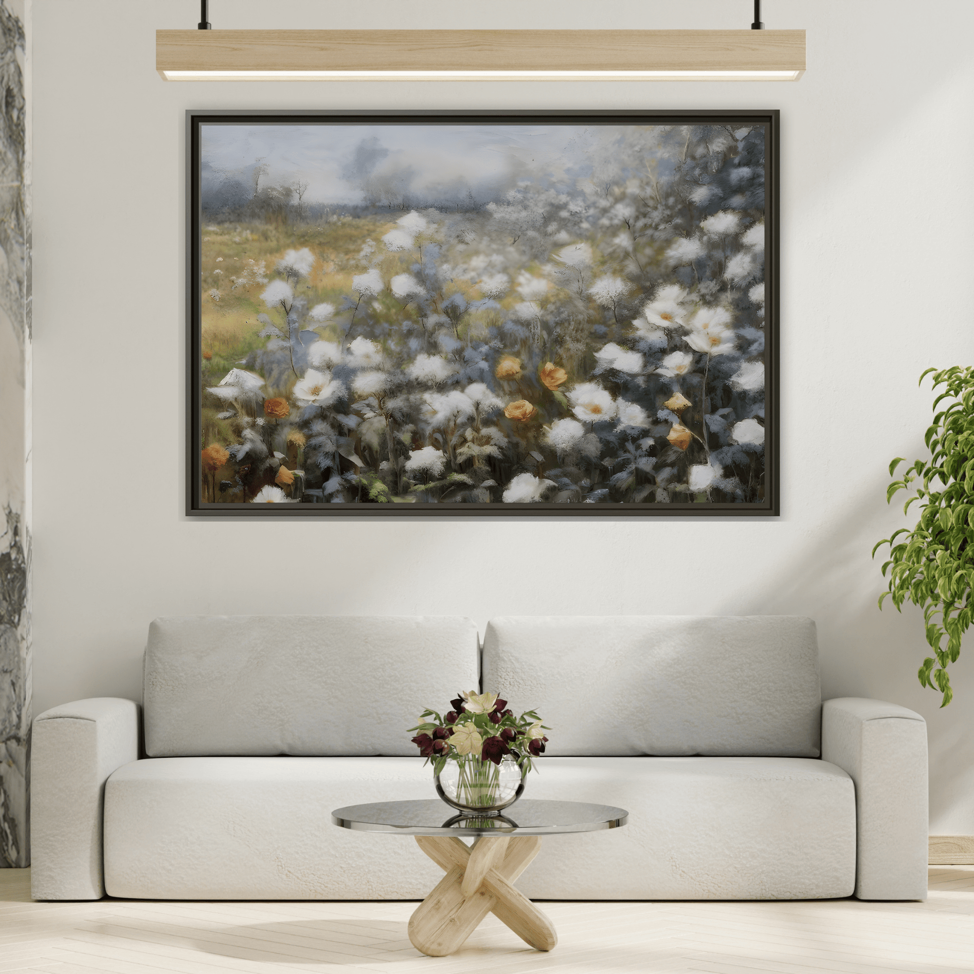 Floral Wall Art Canvas Print, Nature Framed Large Gallery Wall Art