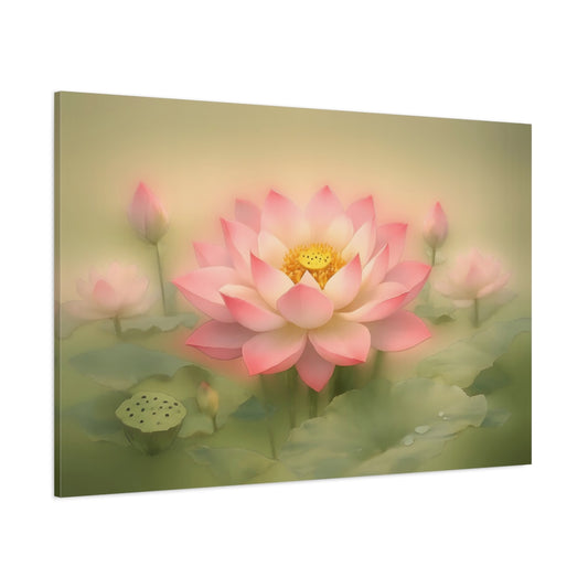 Floral Lotus Flower - Canvas Wall Art Print high-definition canvas print