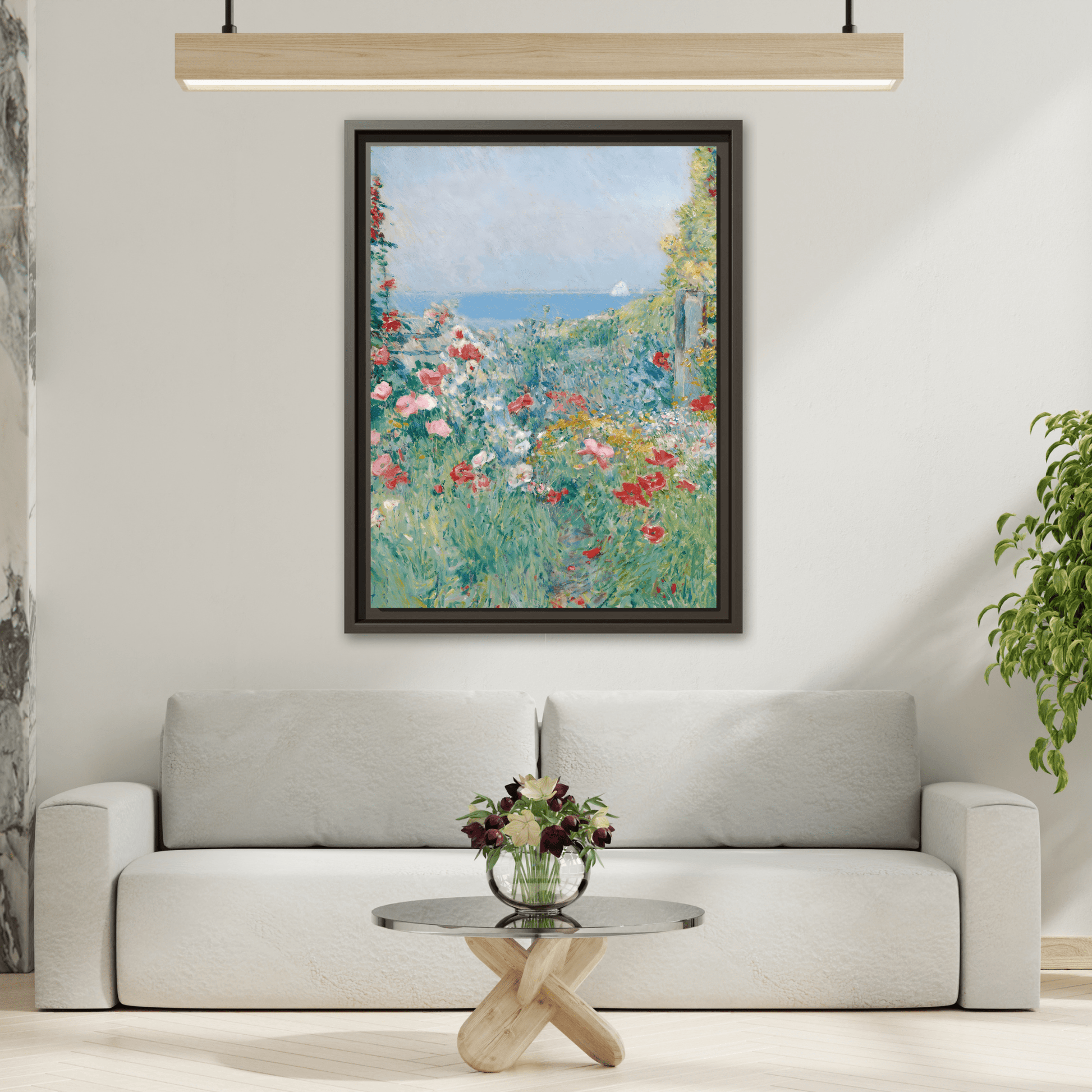 Flowers on Canvas Wall Art - Colorful Floral Landscape Print