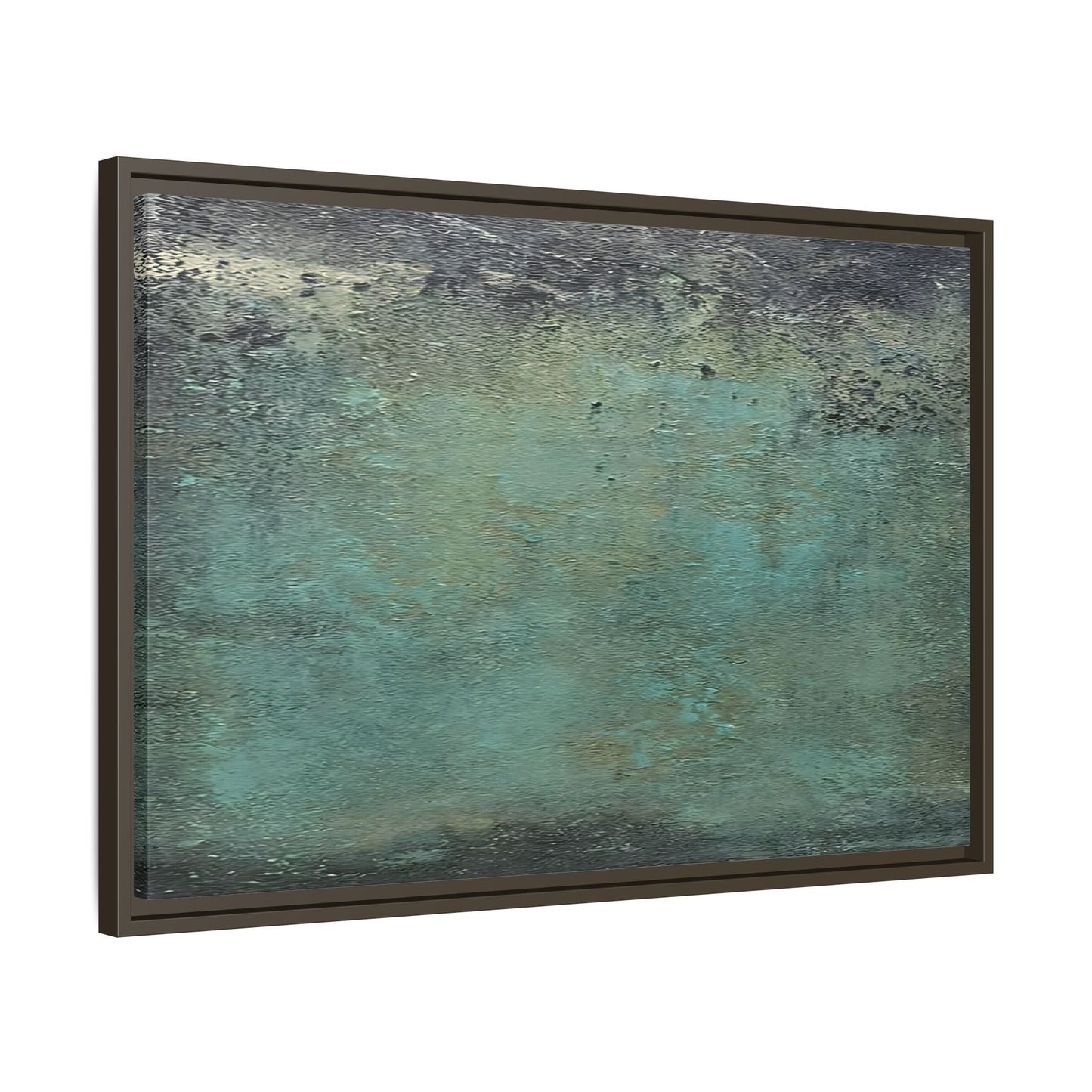 Framed Abstract Green Canvas Decor - Large Modern Minimalist Print
