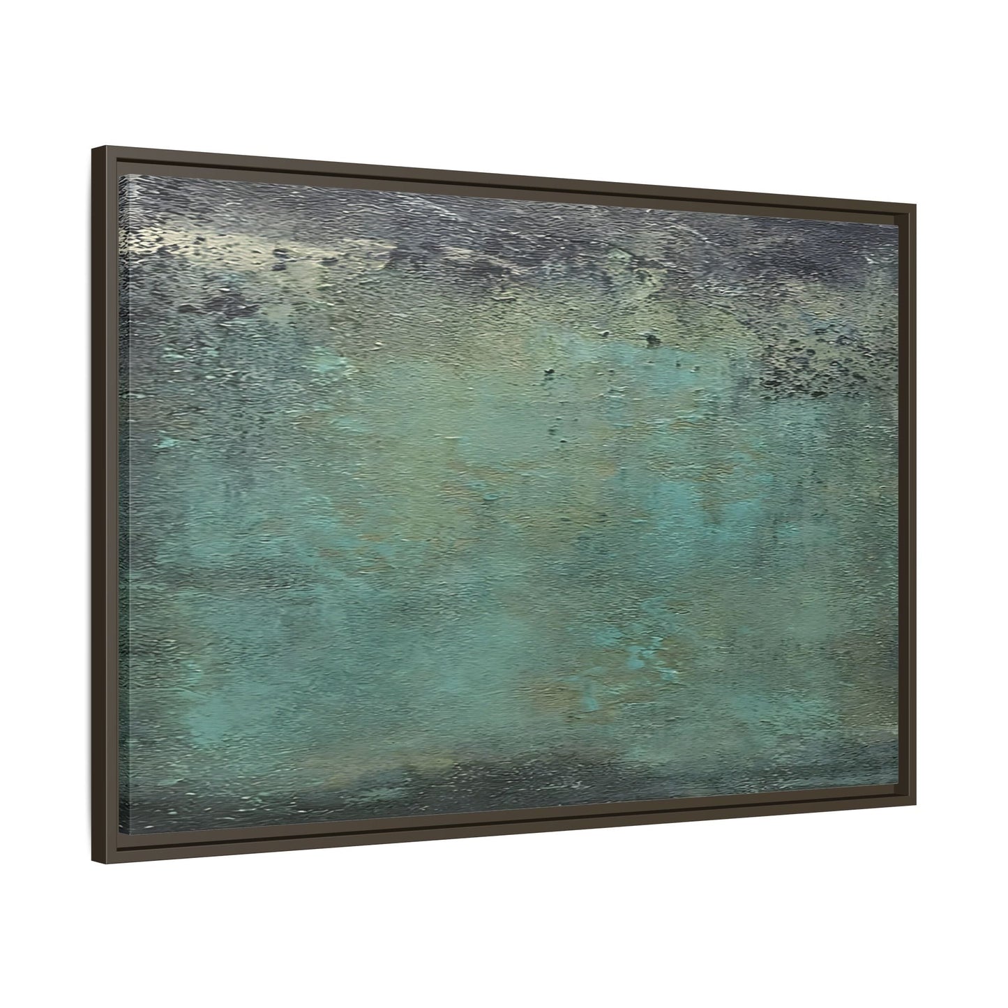 Framed Abstract Green Canvas Decor - Large Modern Minimalist Print
