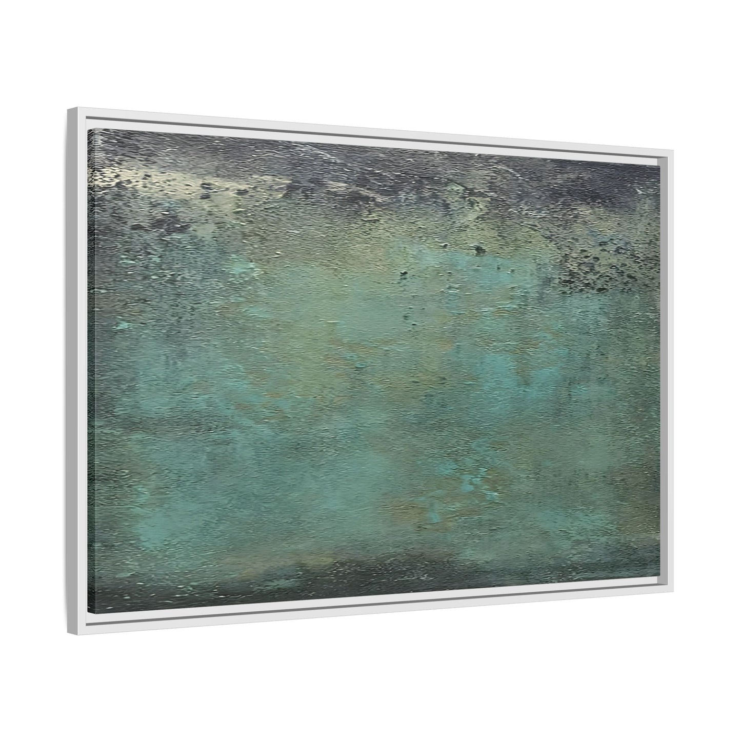 Framed Abstract Green Canvas Decor - Large Modern Minimalist Print