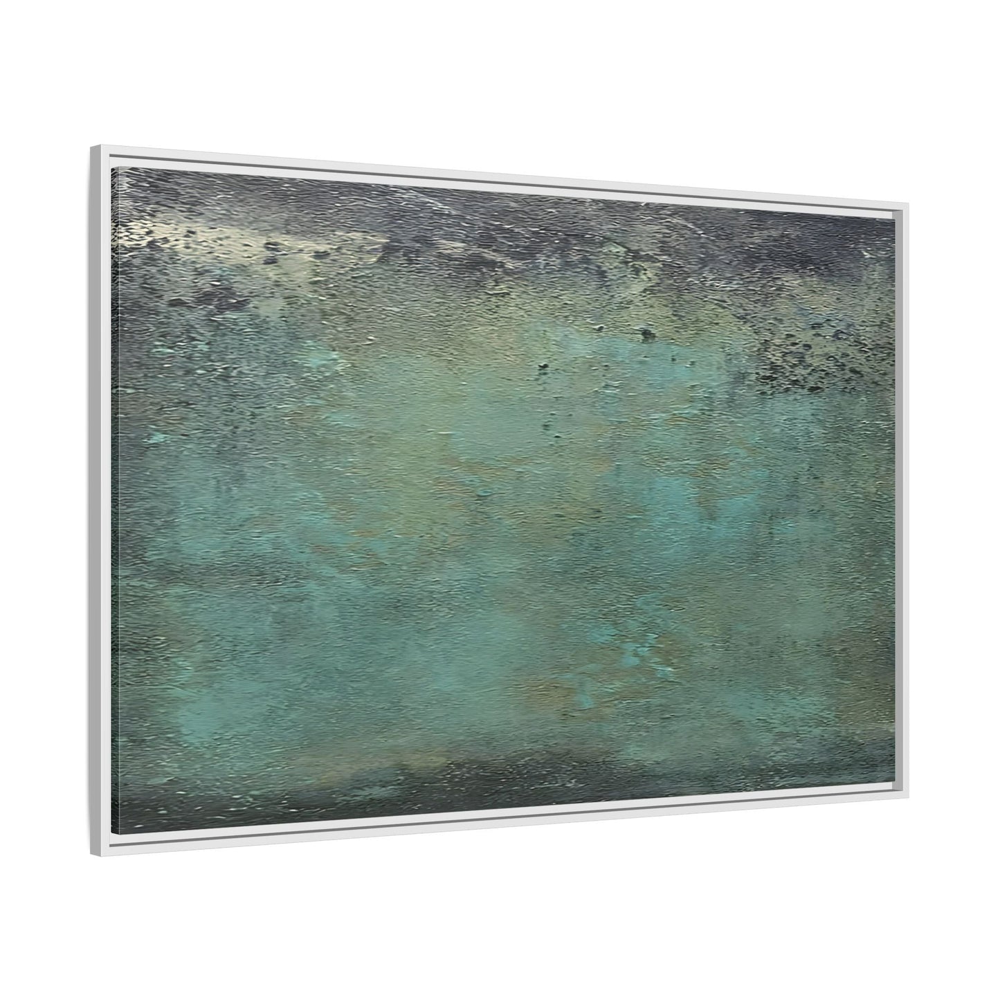 Framed Abstract Green Canvas Decor - Large Modern Minimalist Print