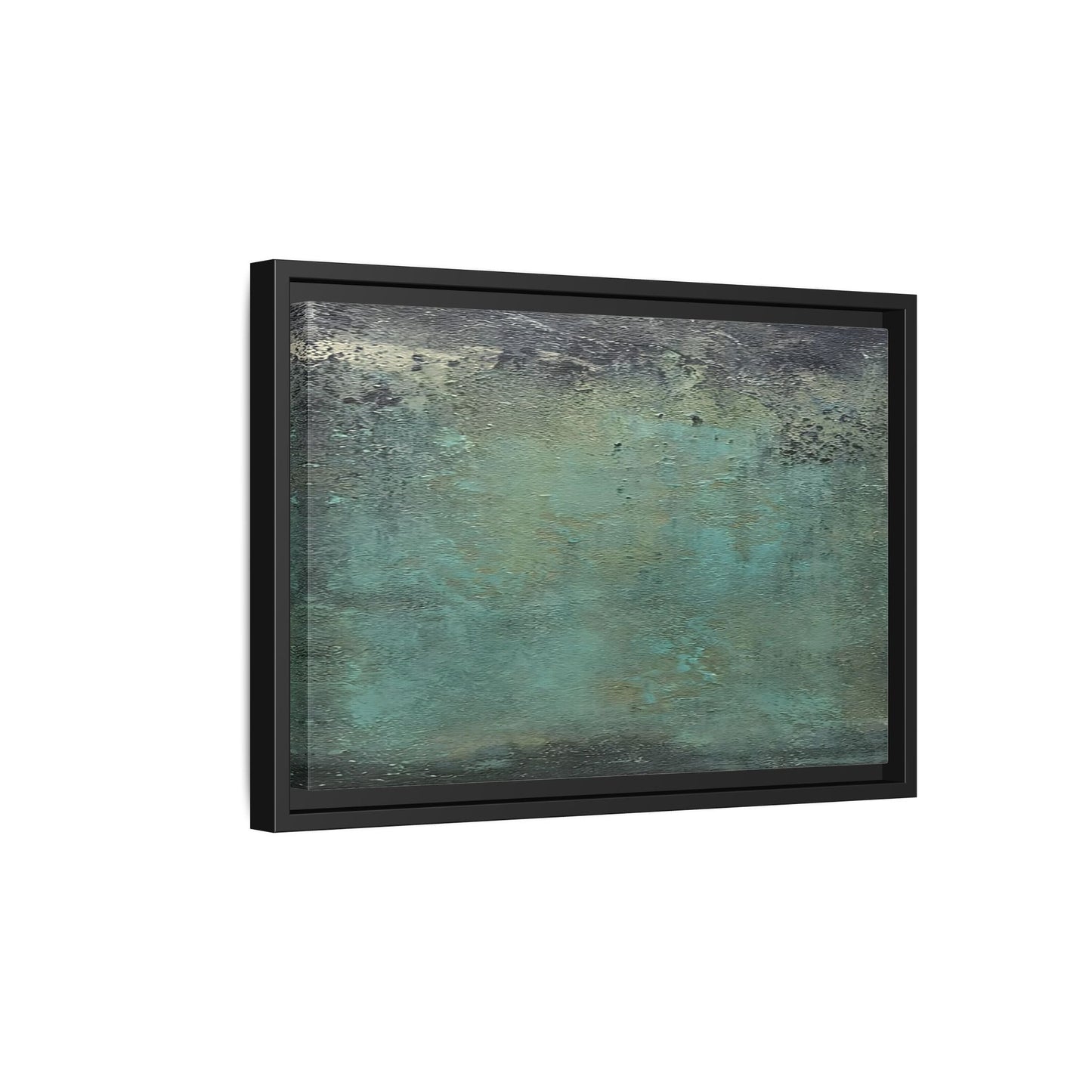 Framed Abstract Green Canvas Decor - Large Modern Minimalist Print