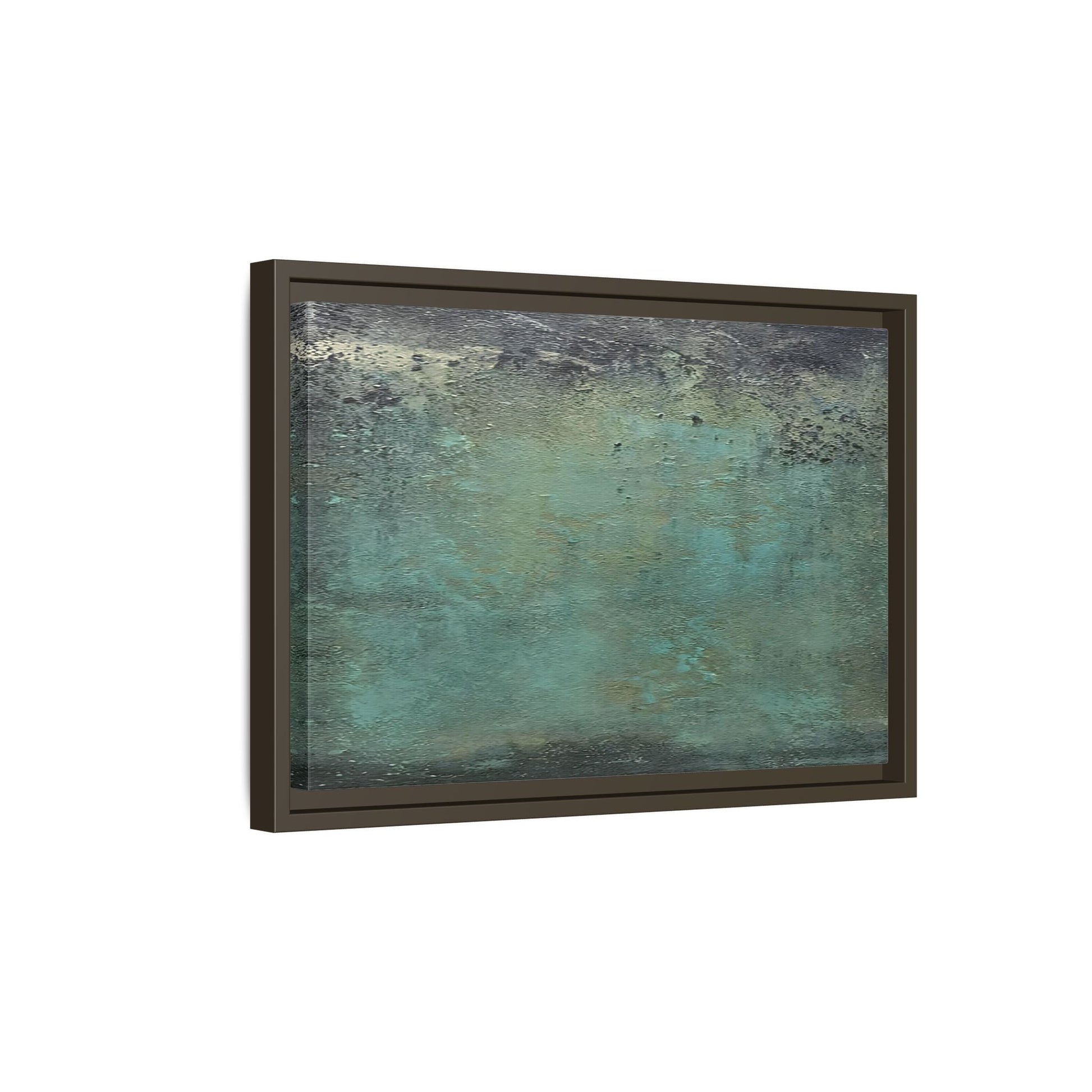 Framed Abstract Green Canvas Decor - Large Modern Minimalist Print