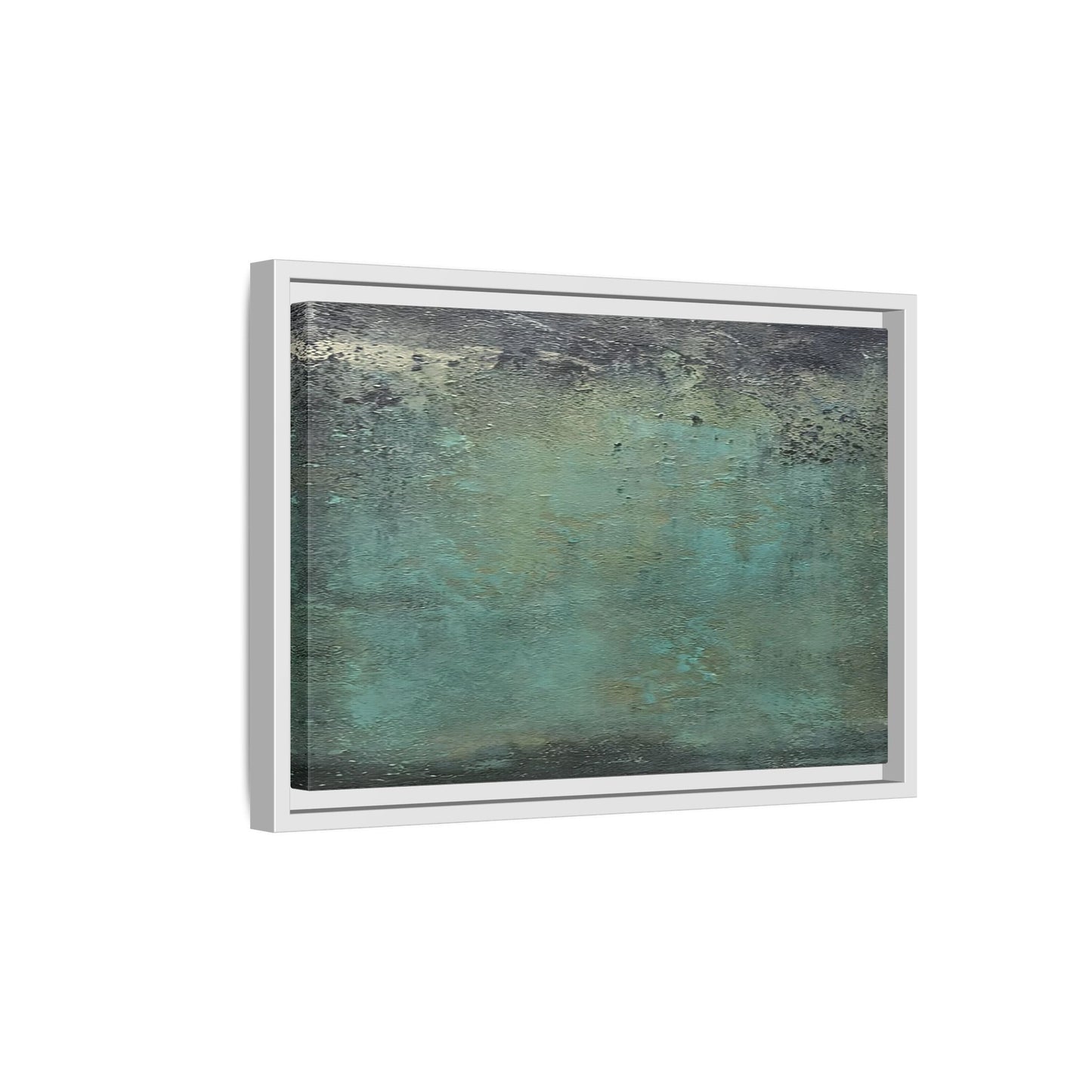Framed Abstract Green Canvas Decor - Large Modern Minimalist Print