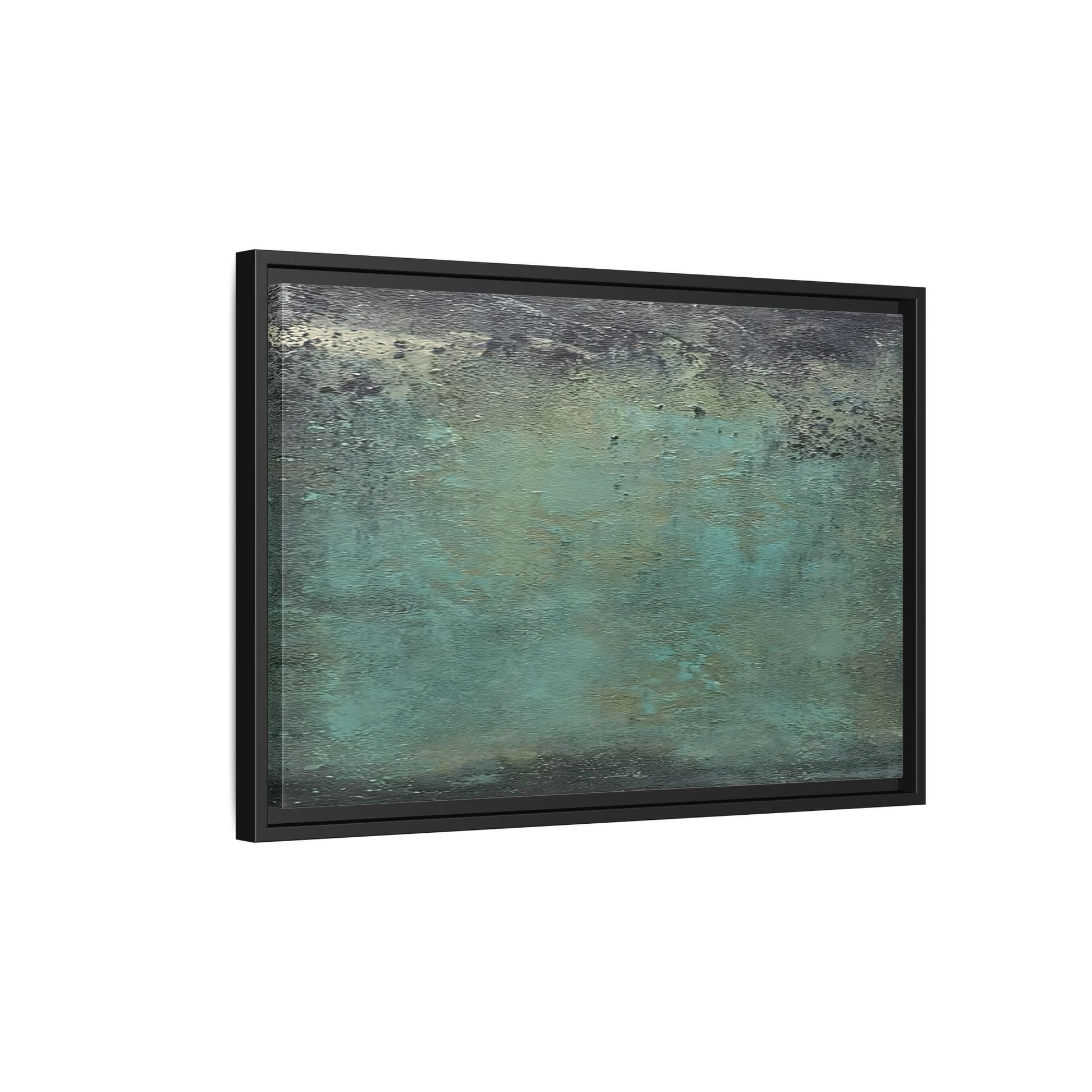 Framed Abstract Green Canvas Decor - Large Modern Minimalist Print
