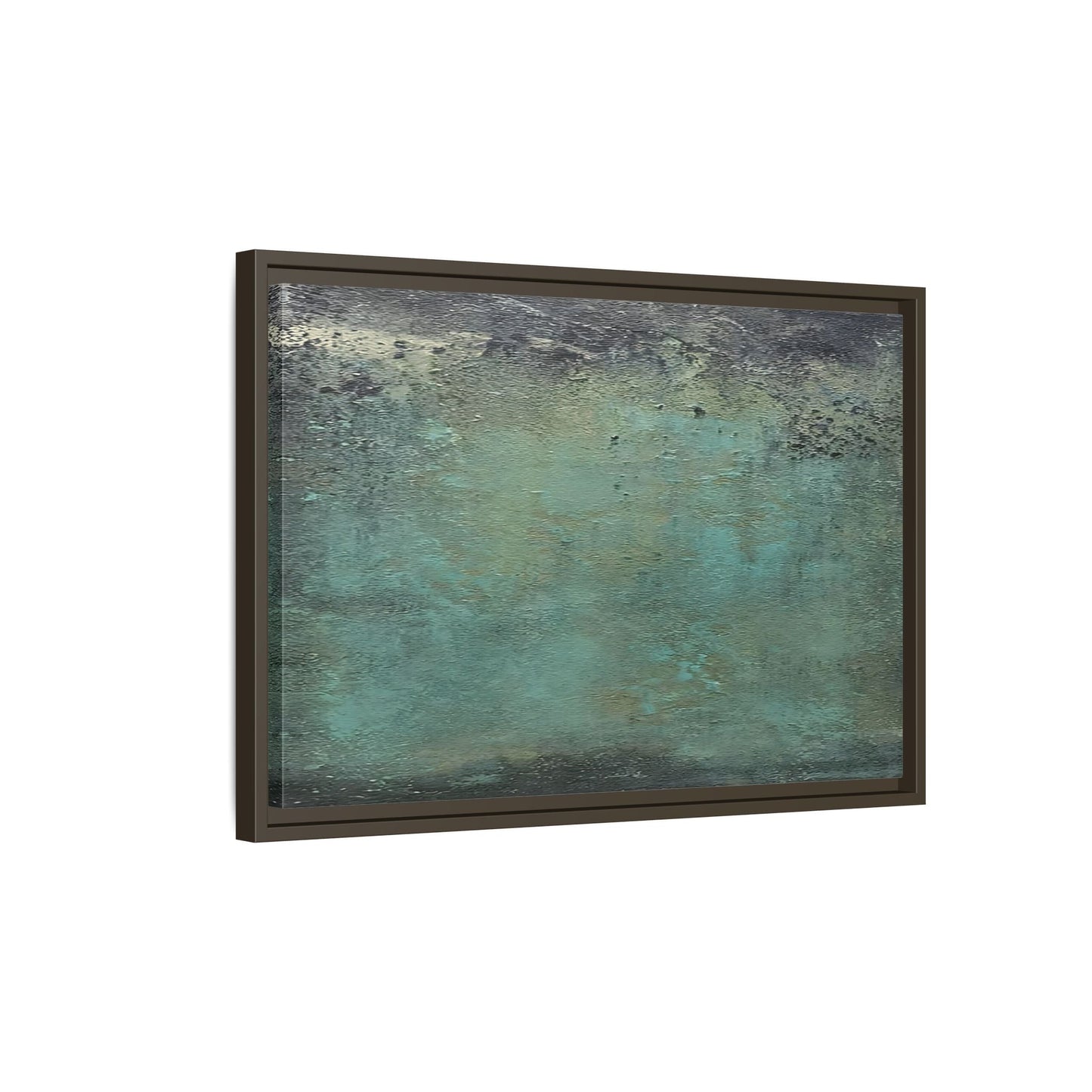 Framed Abstract Green Canvas Decor - Large Modern Minimalist Print