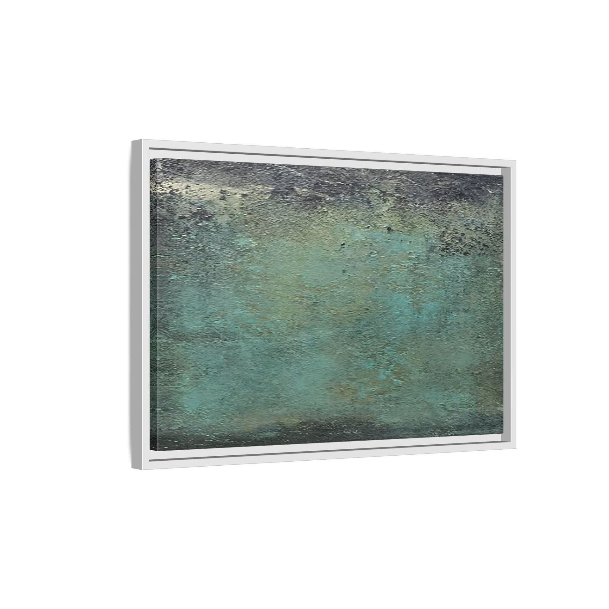 Framed Abstract Green Canvas Decor - Large Modern Minimalist Print
