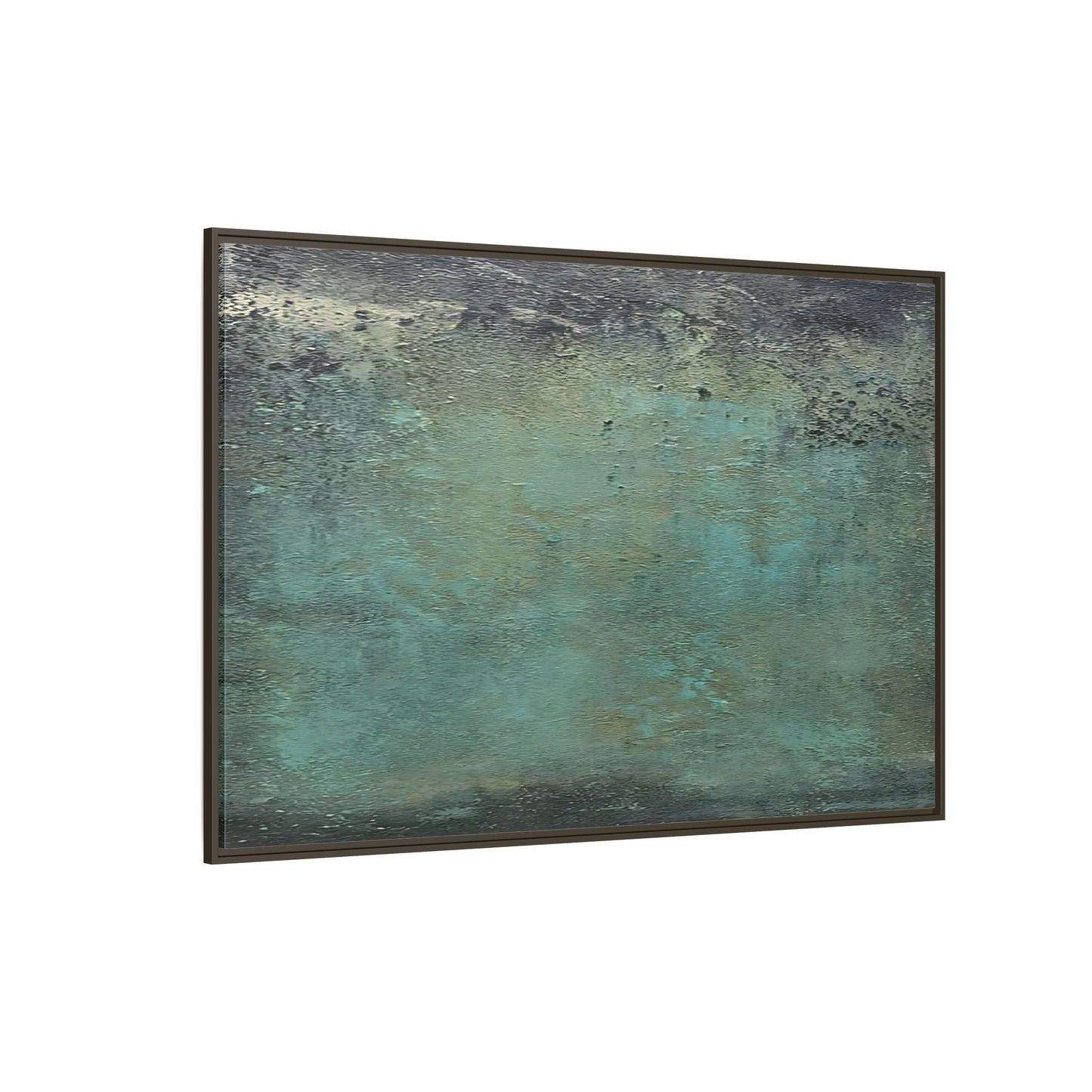 Framed Abstract Green Canvas Decor - Large Modern Minimalist Print