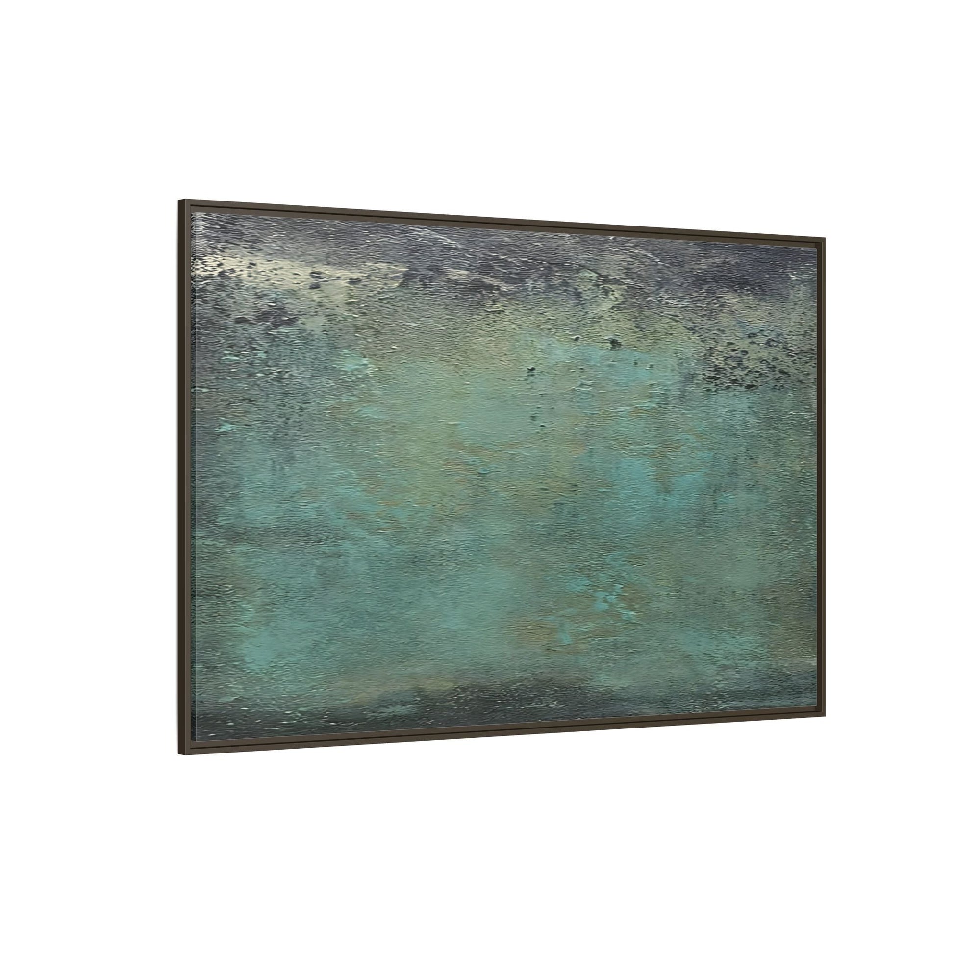 Framed Abstract Green Canvas Decor - Large Modern Minimalist Print