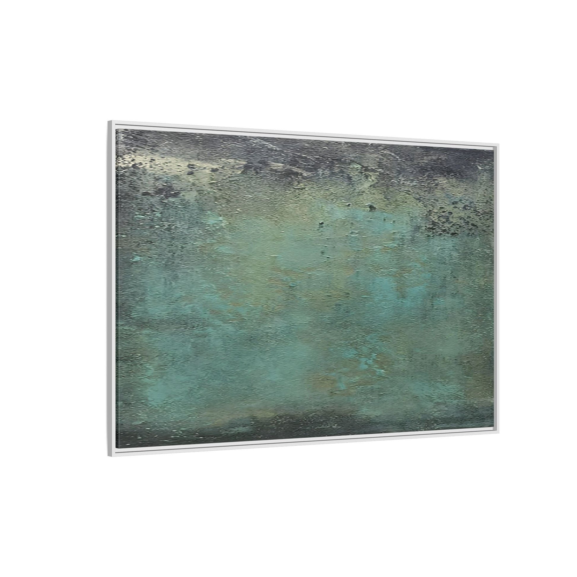 Framed Abstract Green Canvas Decor - Large Modern Minimalist Print
