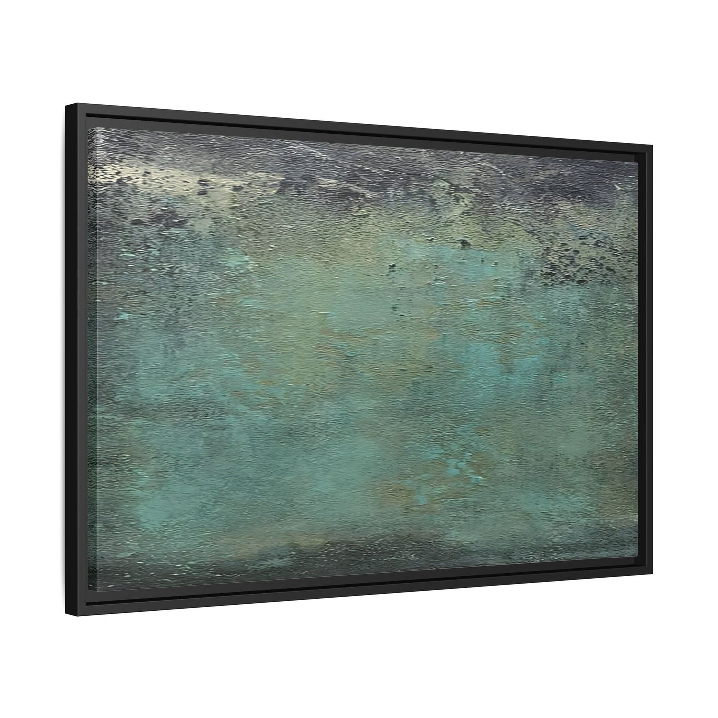 Framed Abstract Green Canvas Decor - Large Modern Minimalist Print