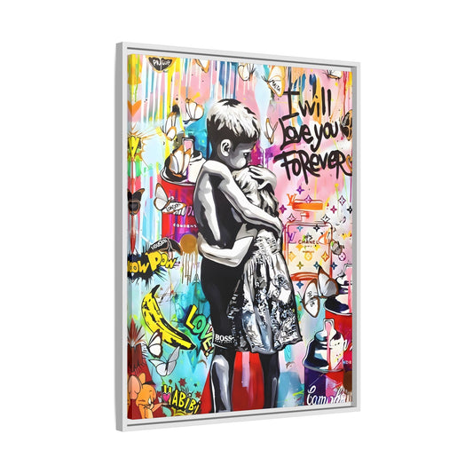 Framed Banksy Canvas Wall Pop Art Love Graffiti Street Prints