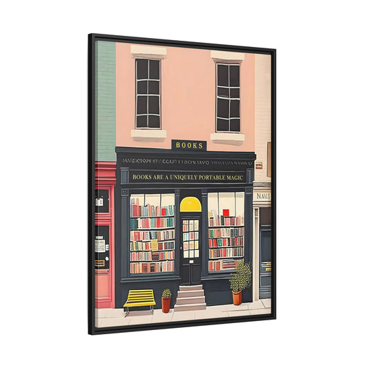Framed Bookstore Canvas Art - Bookshop Reading Library Decor
